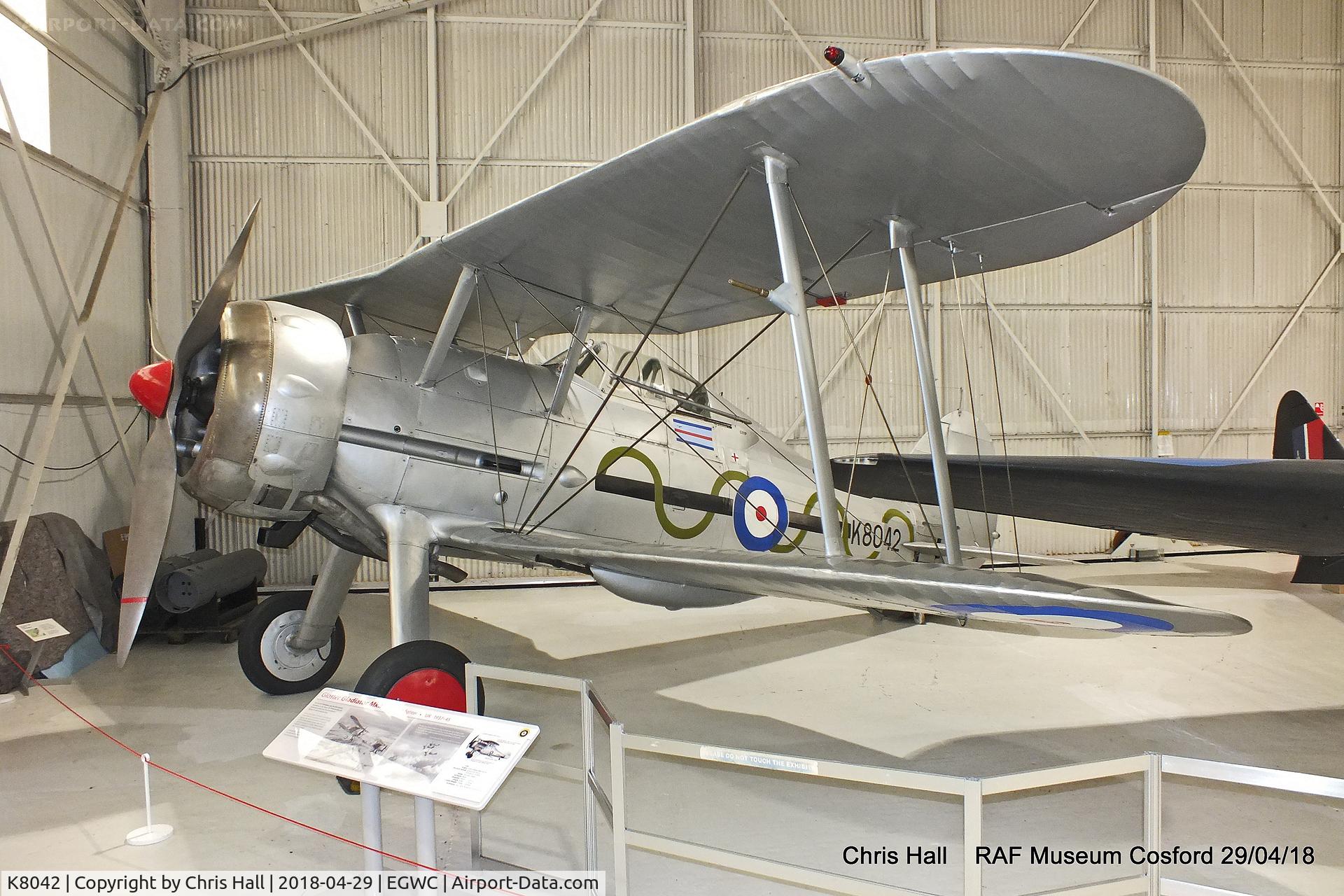 K8042, Gloster Gladiator Mk1 C/N Not found K8042, RAF Museum, Cosford