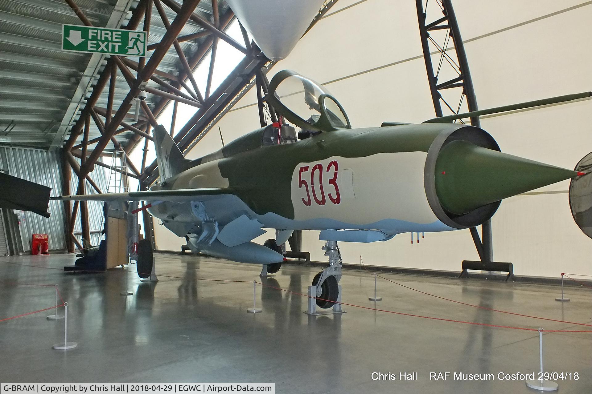 G-BRAM, 1966 Mikoyan-Gurevich MiG-21PF C/N 760503, RAF Museum, Cosford