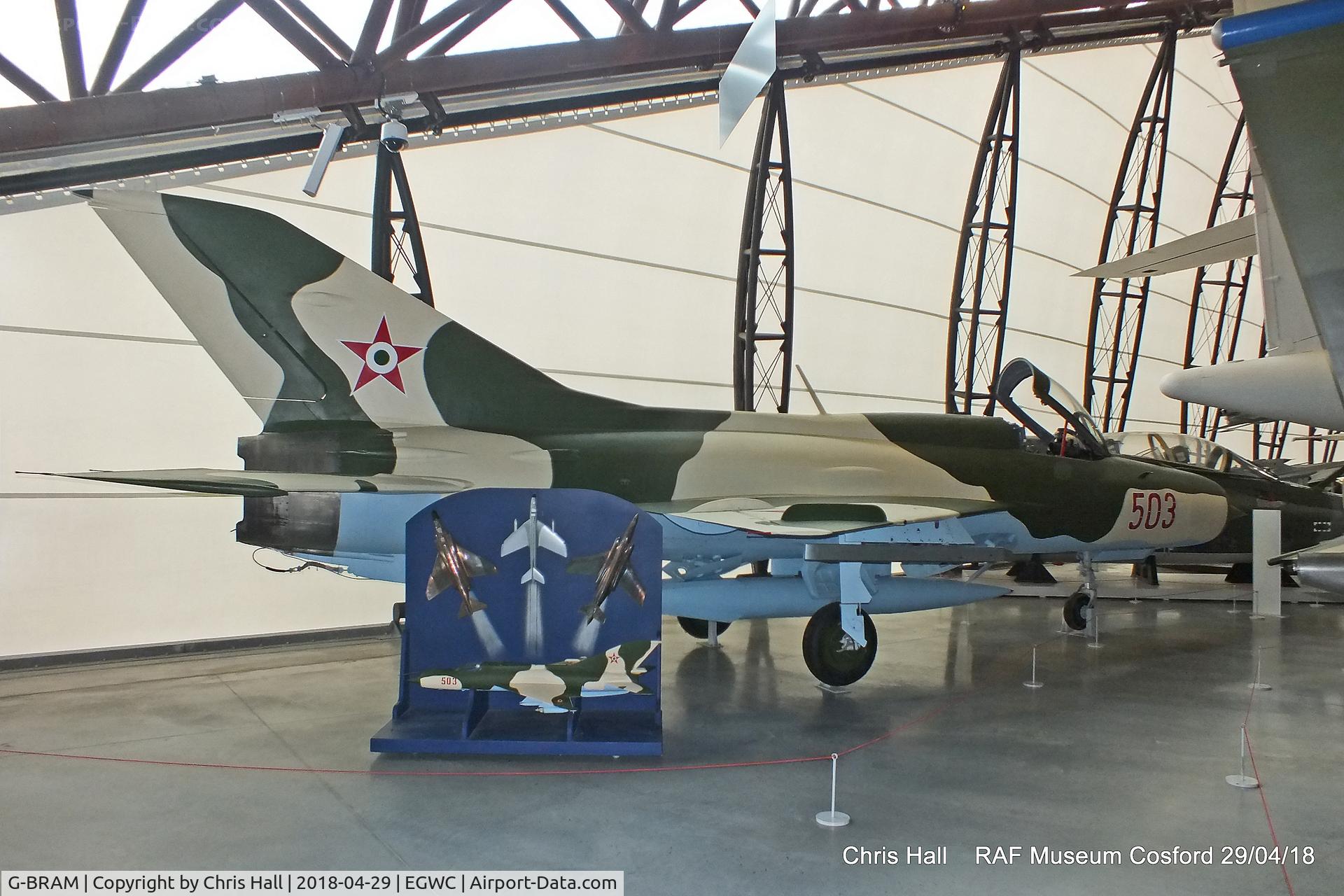 G-BRAM, 1966 Mikoyan-Gurevich MiG-21PF C/N 760503, RAF Museum, Cosford