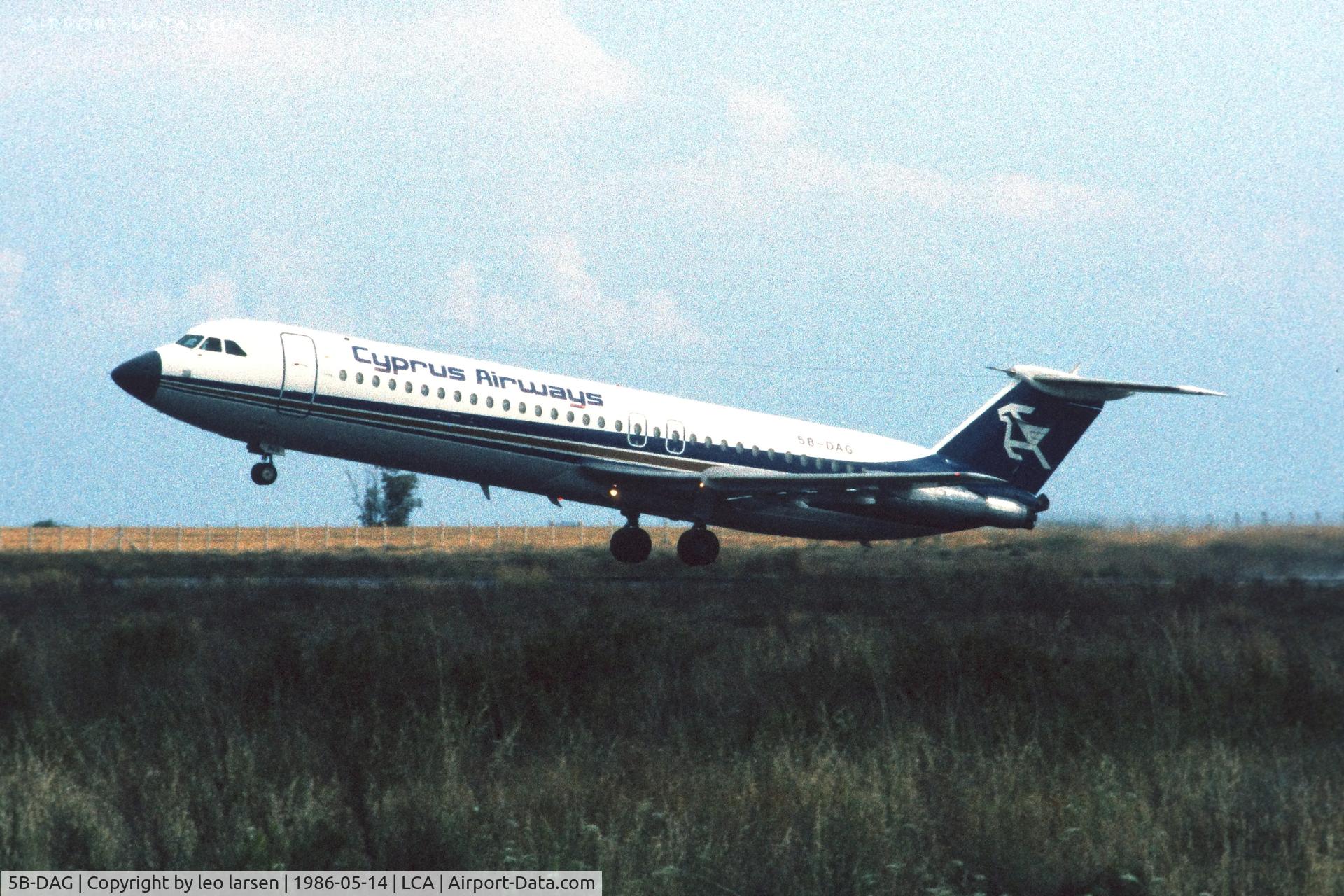 5B-DAG, 1977 BAC 111-537GF One-Eleven C/N BAC.257, Larnaca 14.5.1986