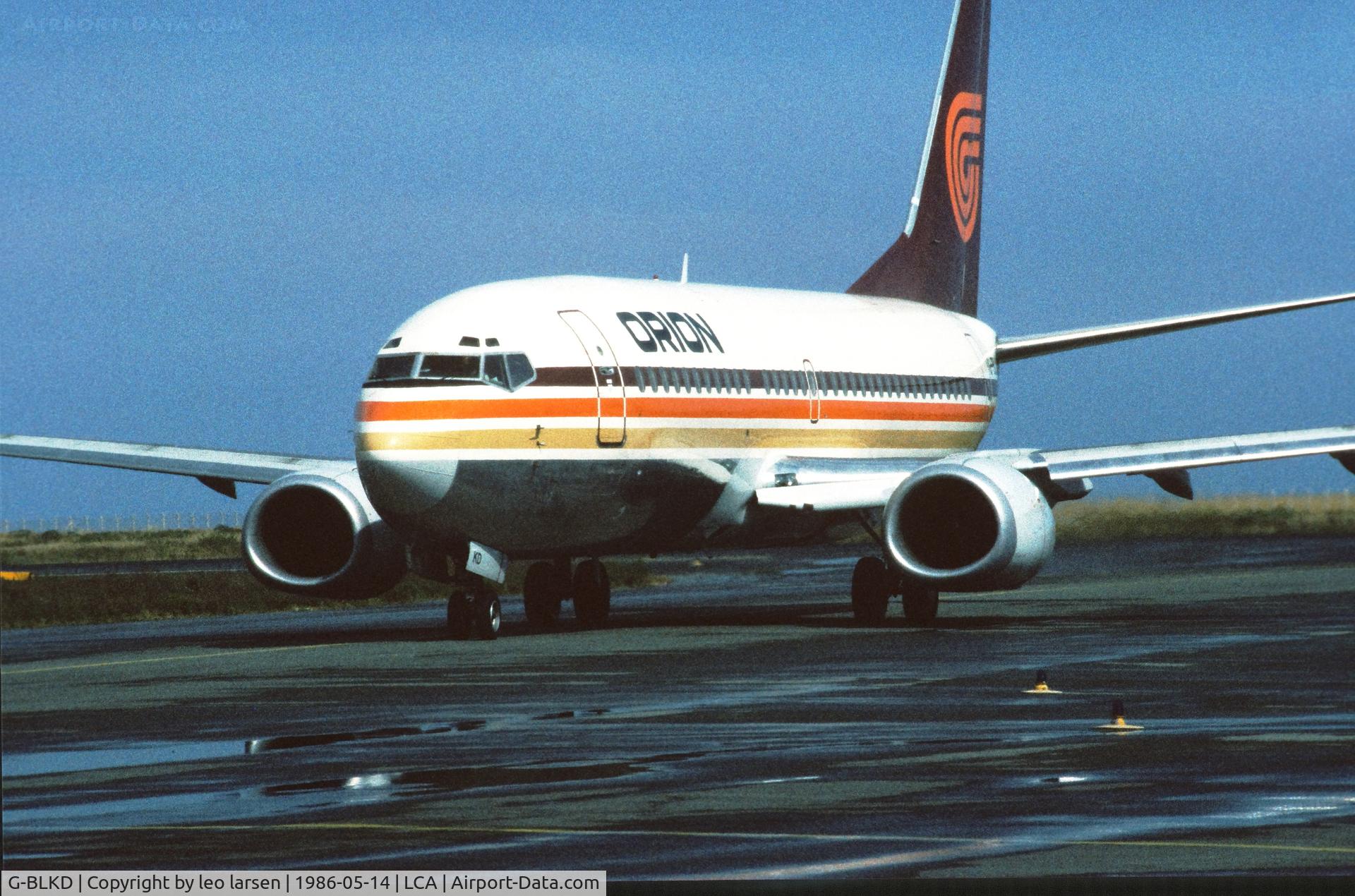 G-BLKD, 1985 Boeing 737-3T5 C/N 23062, Larnaca 14.5.1986