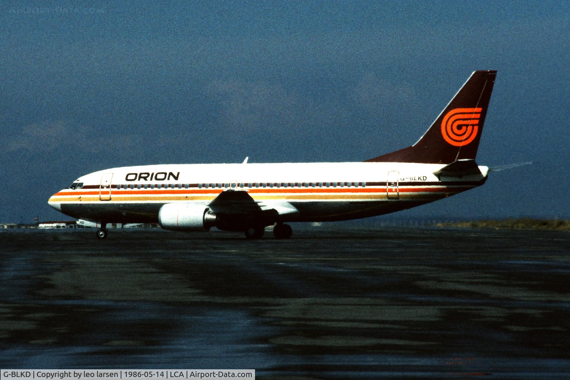 G-BLKD, 1985 Boeing 737-3T5 C/N 23062, Larnaca 14.5.1986