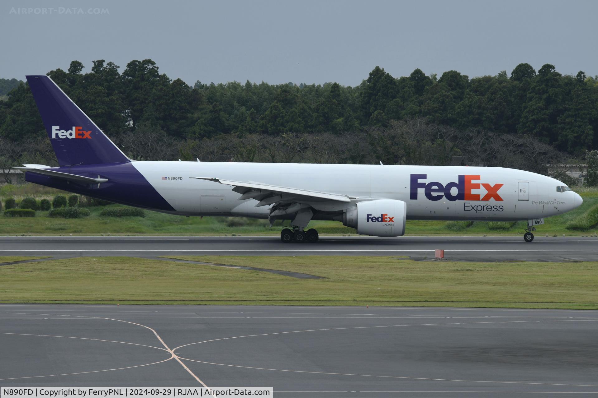 N890FD, 2012 Boeing 777-FS2 C/N 41439, Fedex B772 arriving in NRT
