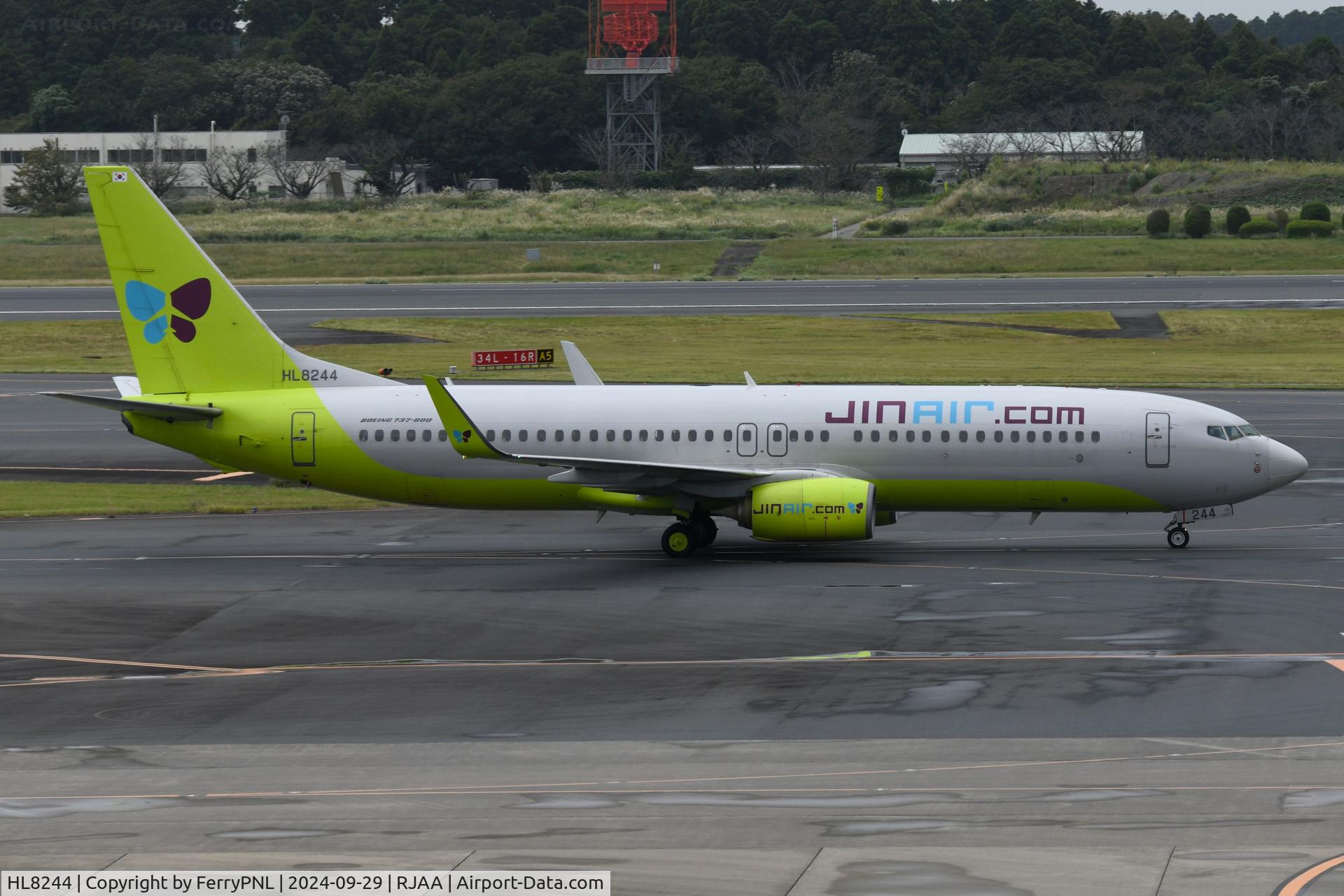 HL8244, 2012 Boeing 737-8Q8 C/N 38826, Jin Air B738 arriving in NRT