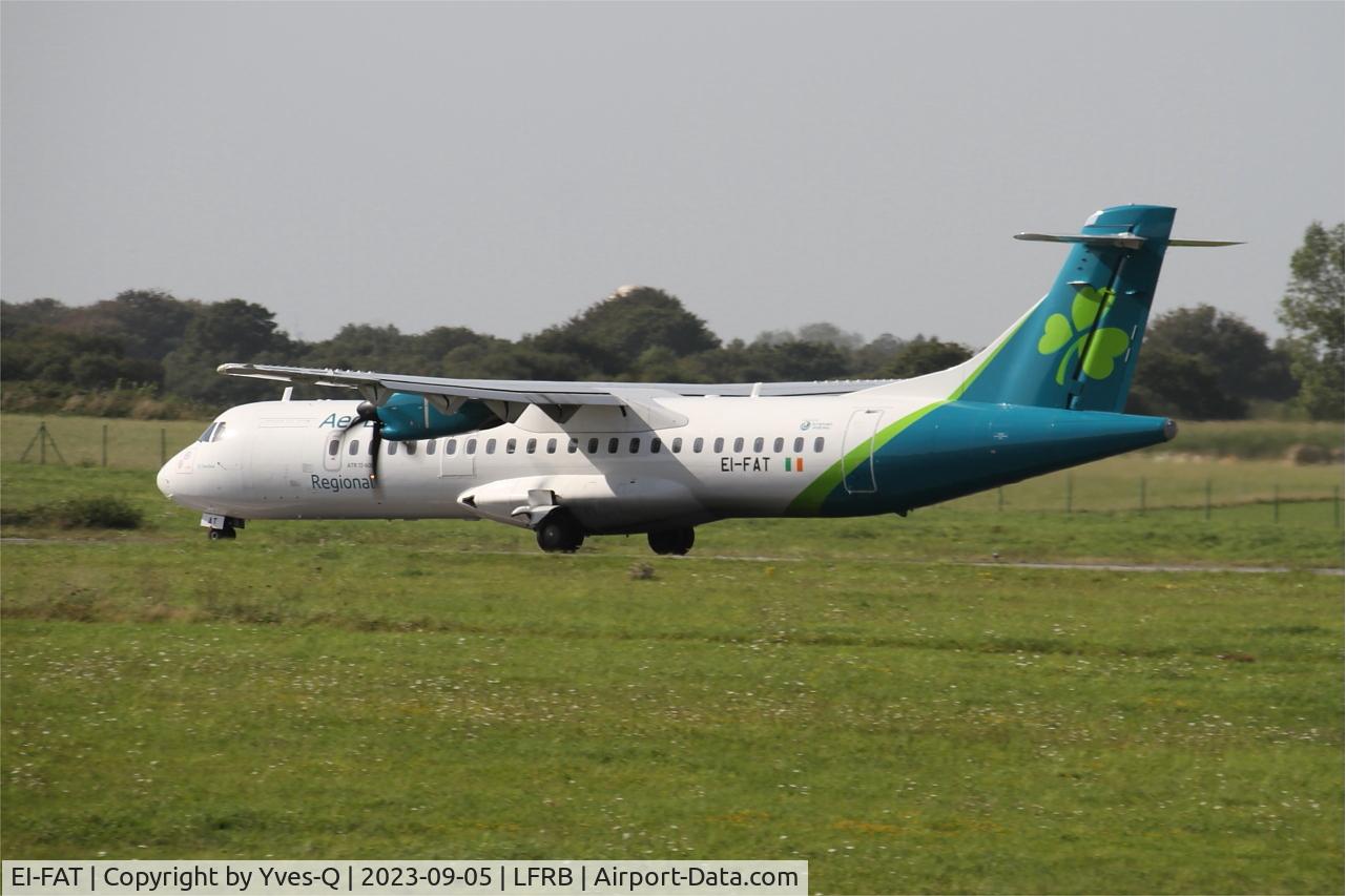 EI-FAT, 2013 ATR 72-600 (72-212A) C/N 1097, ATR 42 600, Take off run rwy 25L, Brest-Bretagne airport (LFRB-BES)