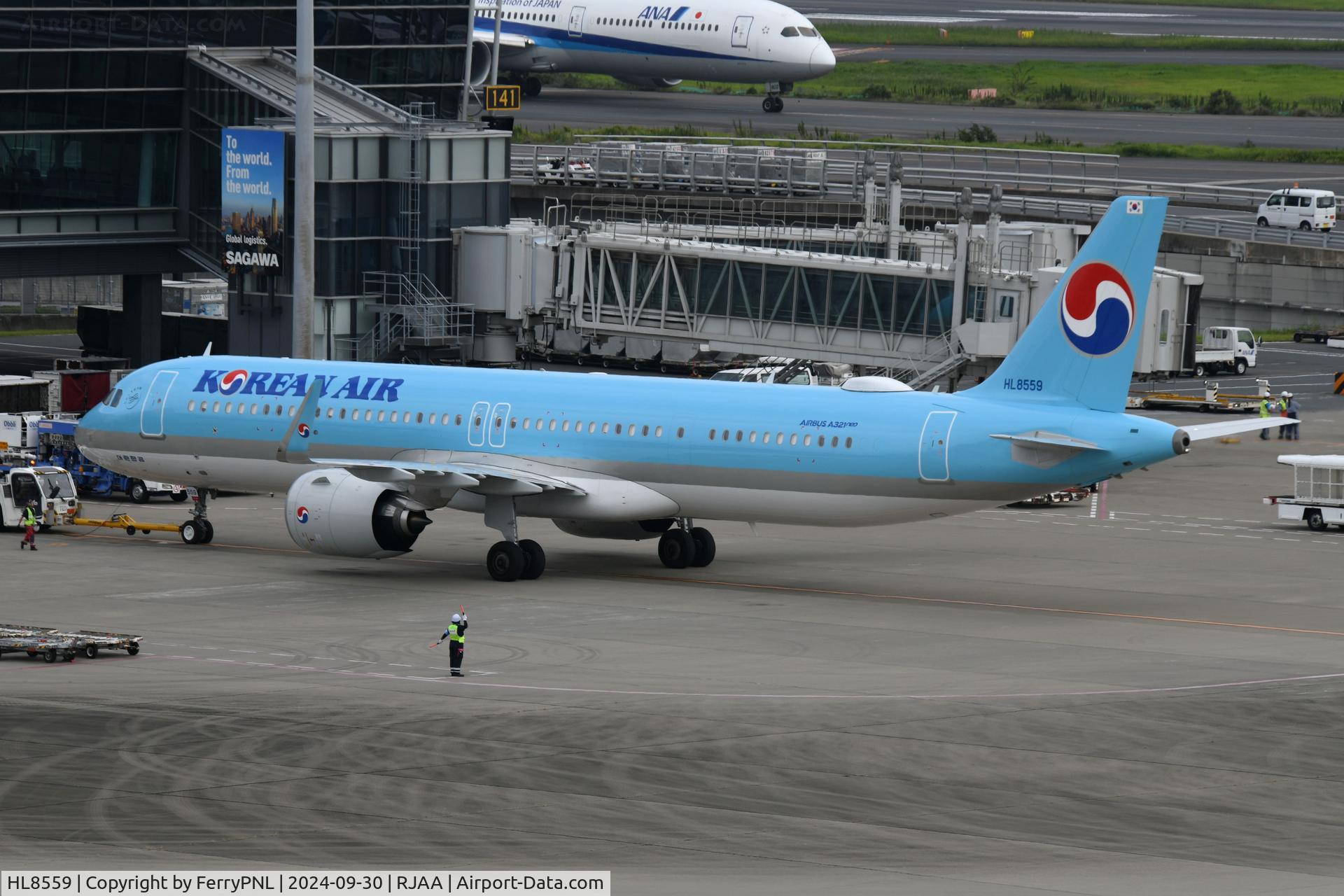 HL8559, 2024 Airbus A321-272NX C/N 11848, Korean Air had been operating this A321N for only 4 weeks at time of sighting