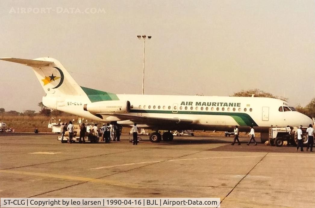 5T-CLG, 1975 Fokker F.28-6000 Fellowship C/N 11093, Banjul Gambia 16.4.1990