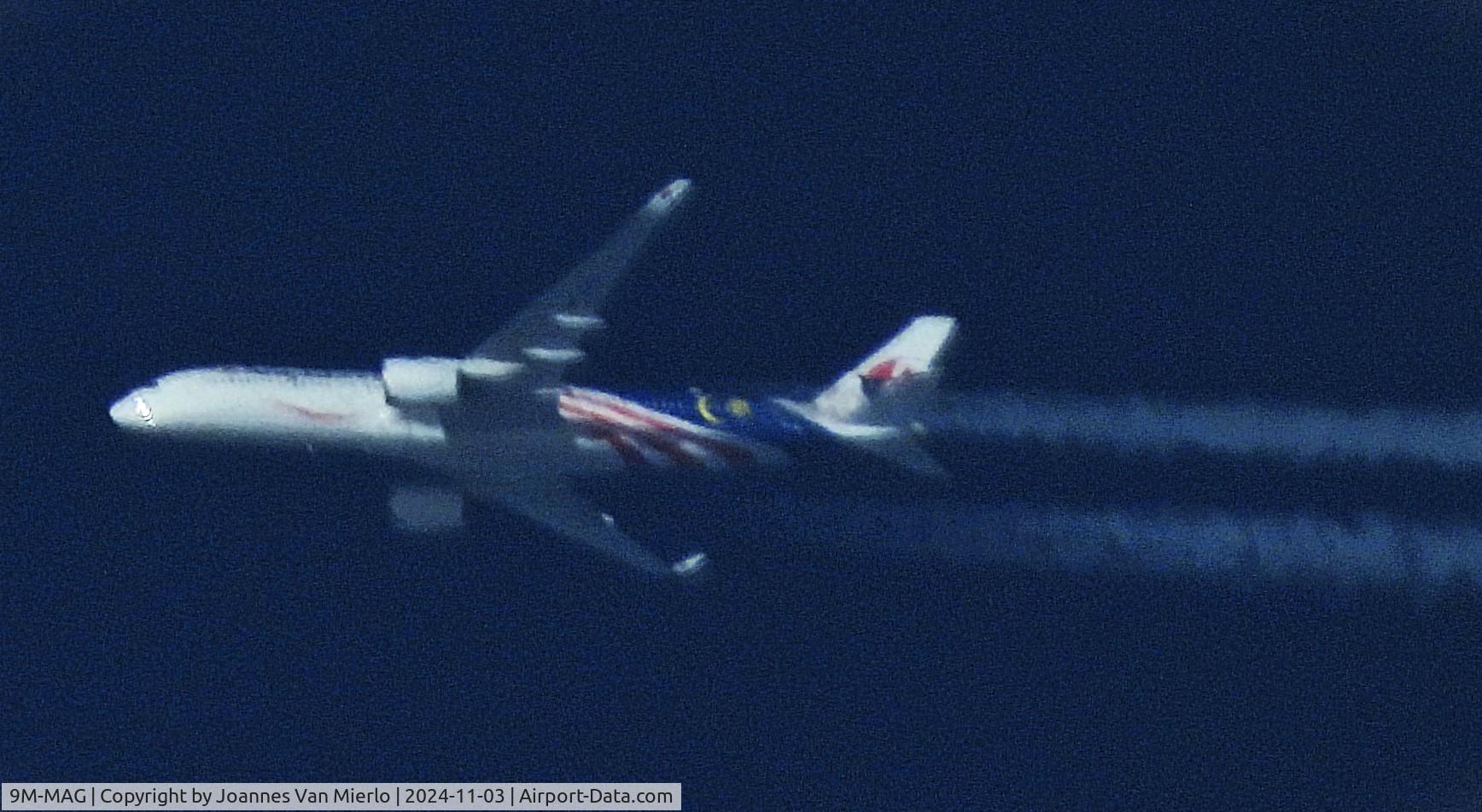 9M-MAG, 2018 Airbus A350-941 C/N 213, Over the belgian coast heading for the UK