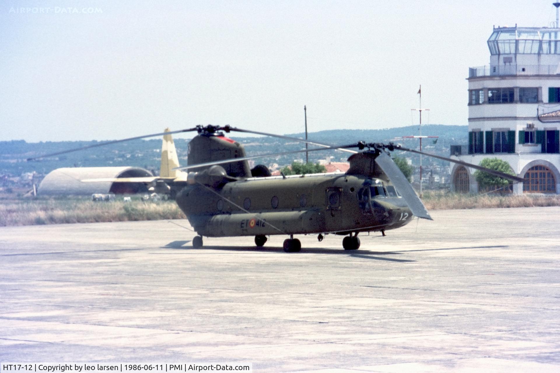 HT17-12, Boeing CH-47D Chinook C/N M.3512, Palma de Mallorca 11.6.1986