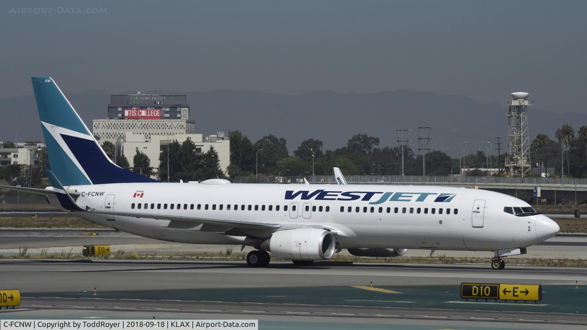 C-FCNW, 2011 Boeing 737-8CT C/N 39092, Taxiing for departure at LAX