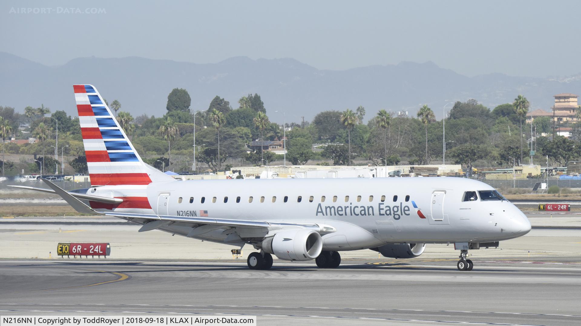 N216NN, 2015 Embraer 175LR (ERJ-170-200LR) C/N 17000513, Taxiing for departure at LAX