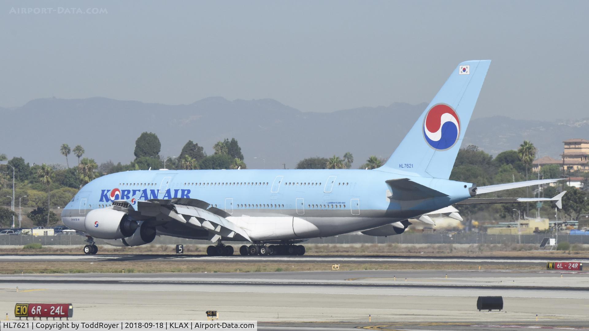 HL7621, 2012 Airbus A380-861 C/N 0126, Landing at LAX on 24R
