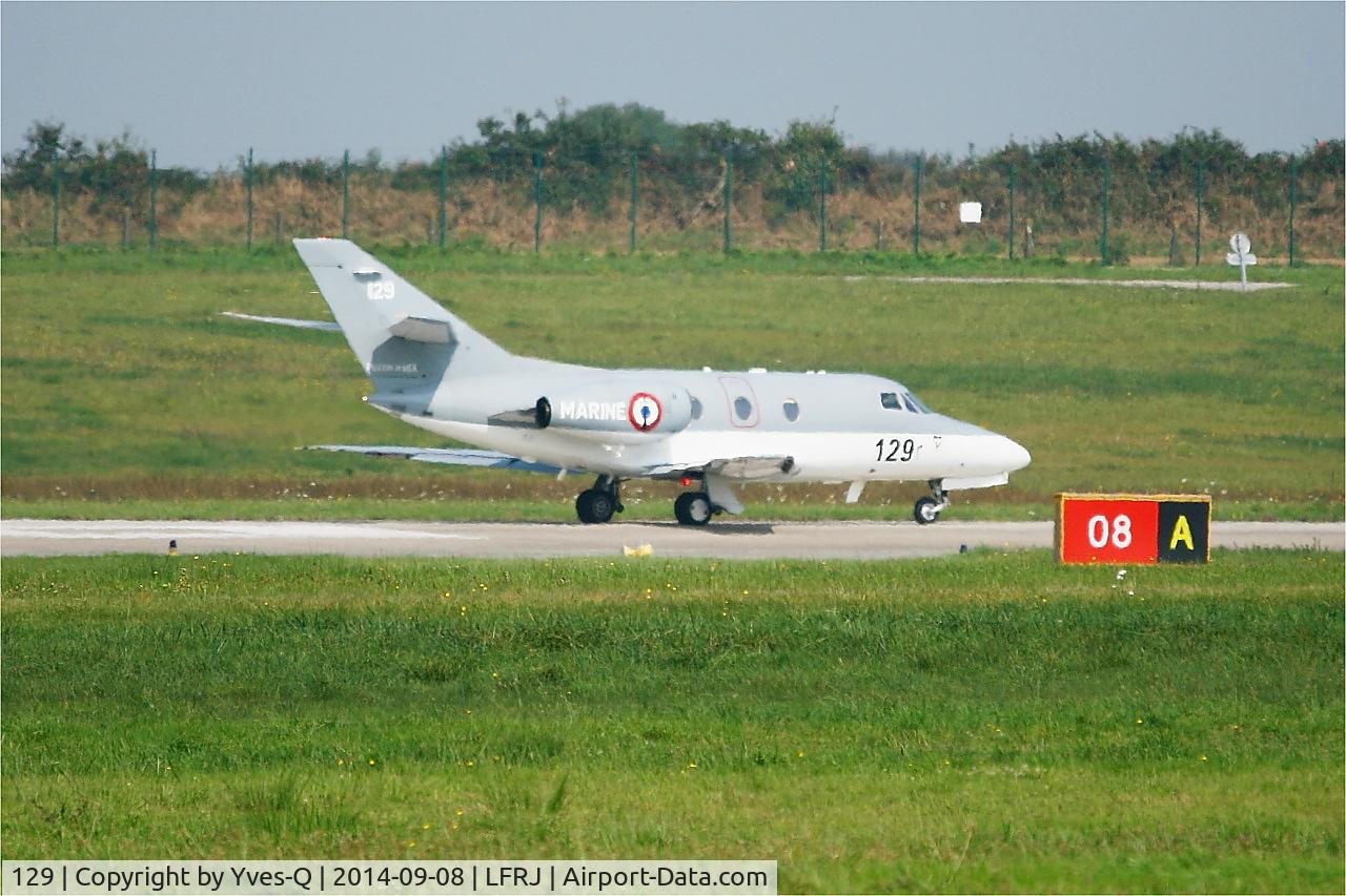 129, 1978 Dassault Falcon 10MER C/N 129, Dassault falcon 10 MER, Ready to take off, Landivisiau Naval Air Base (LFRJ)