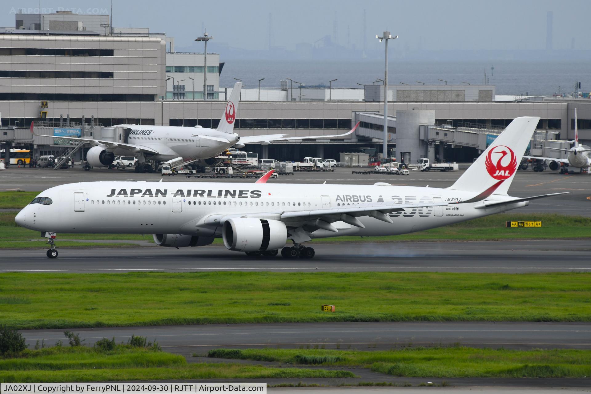 JA02XJ, 2019 Airbus A350-941 C/N 333, Landing of JAL A359