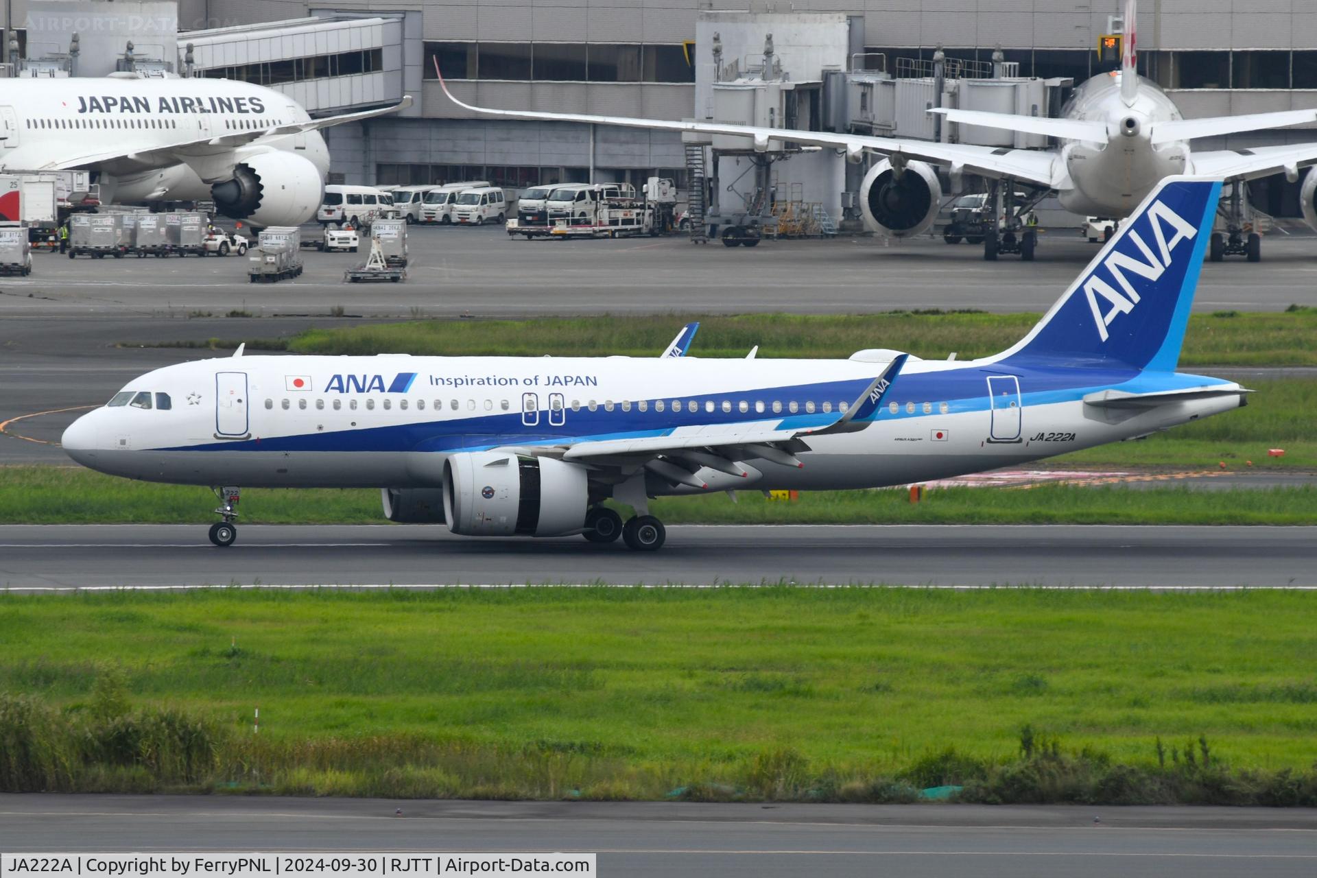 JA222A, 2020 Airbus A320-271N C/N 9580, ANA A320Neo landing