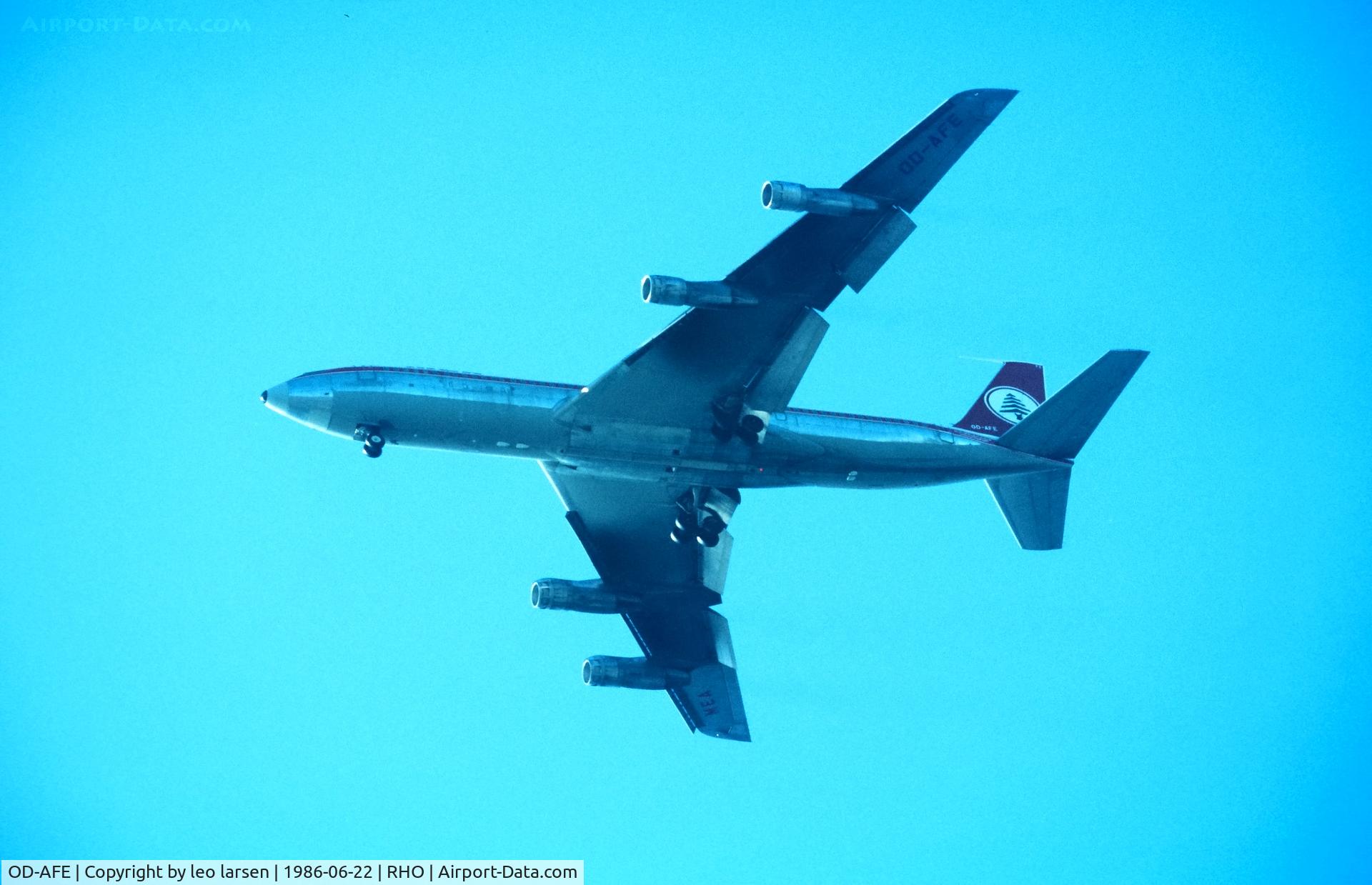 OD-AFE, 1969 Boeing 707-3B4C C/N 20260, Rhodos 22.6.1986