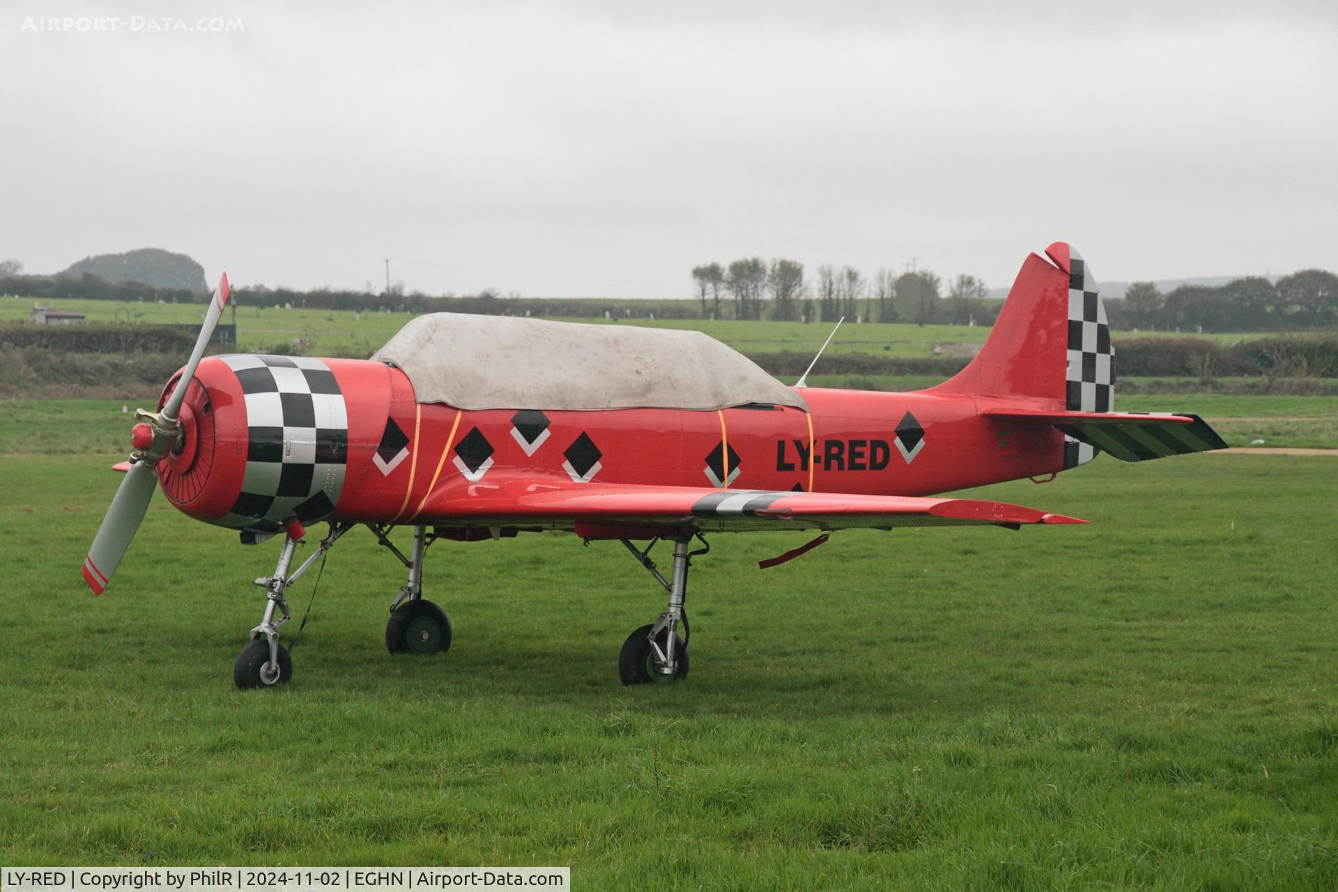 LY-RED, Yakovlev Yak-52 C/N 844906, LY-RED Yakovlev Yak-52 Sandown Airport 02.11.24 (1)