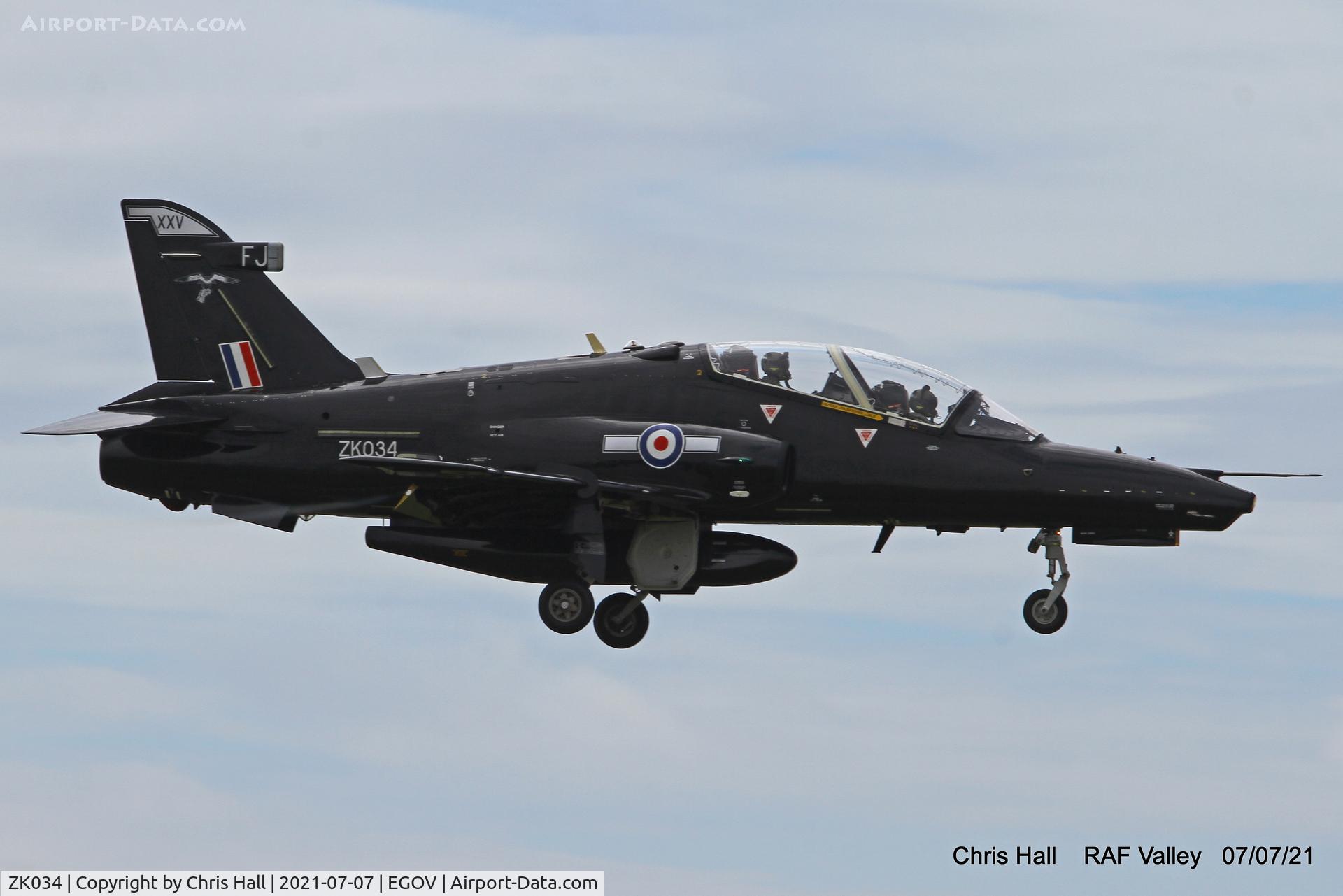 ZK034, 2010 British Aerospace Hawk T2 C/N RT025/1263, RAF Valley