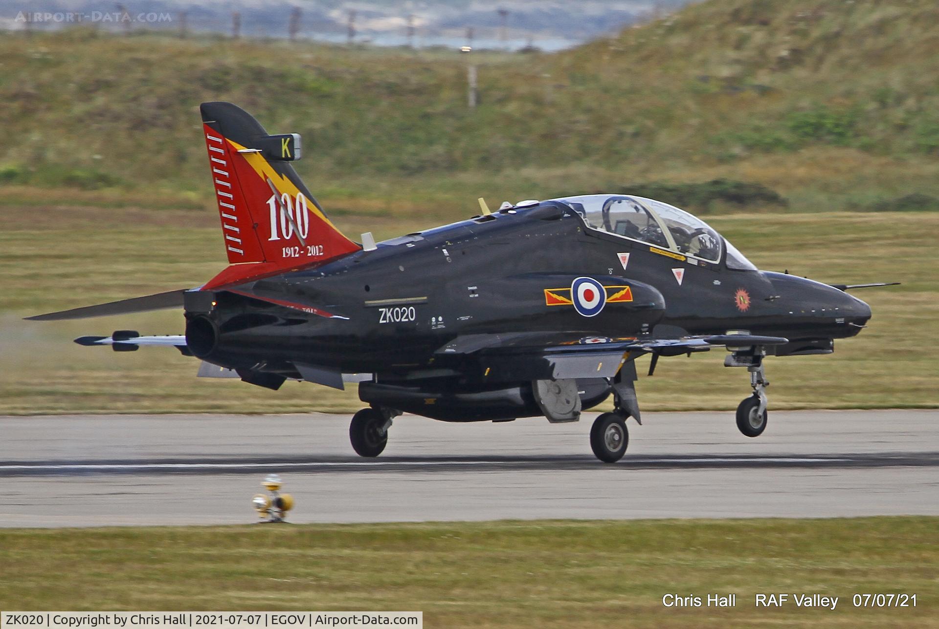 ZK020, 2009 British Aerospace Hawk T2 C/N RT011/1249, RAF Valley