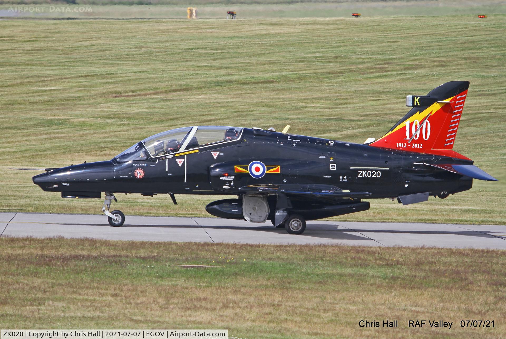 ZK020, 2009 British Aerospace Hawk T2 C/N RT011/1249, RAF Valley