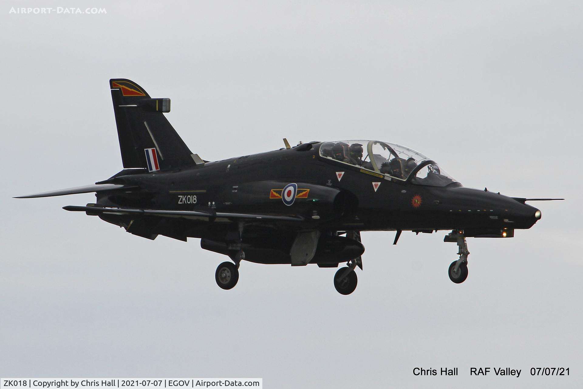 ZK018, 2008 British Aerospace Hawk T2 C/N RT009/1247, RAF Valley
