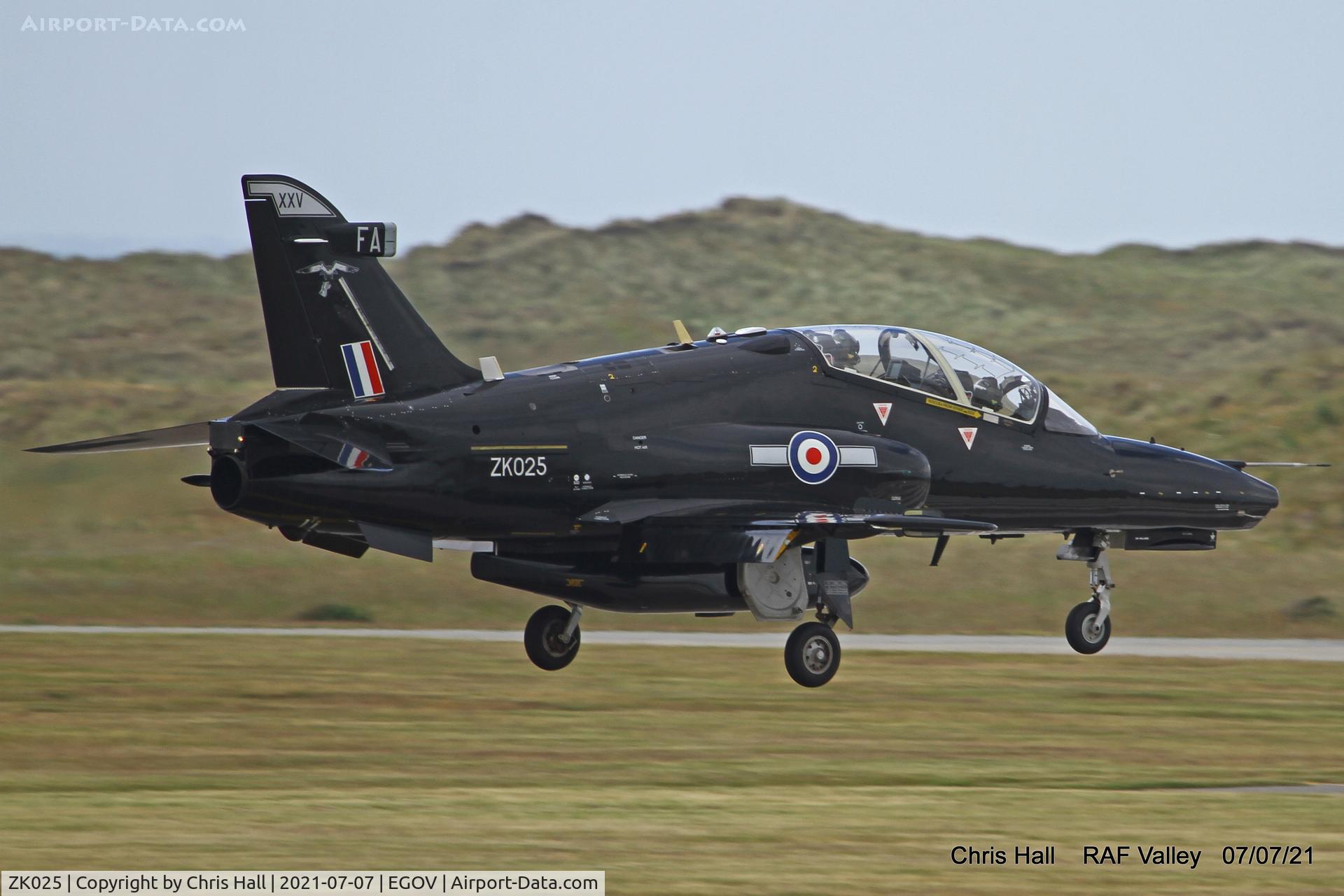 ZK025, 2009 British Aerospace Hawk T2 C/N RT016/1254, RAF Valley