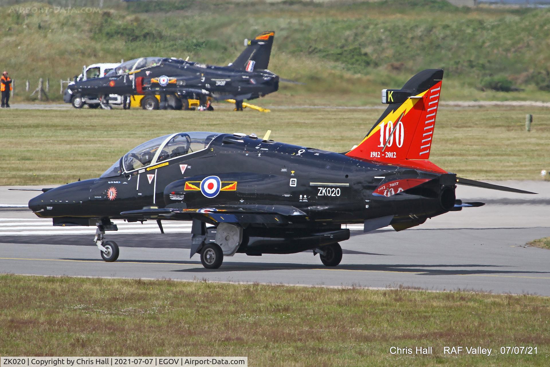 ZK020, 2009 British Aerospace Hawk T2 C/N RT011/1249, RAF Valley