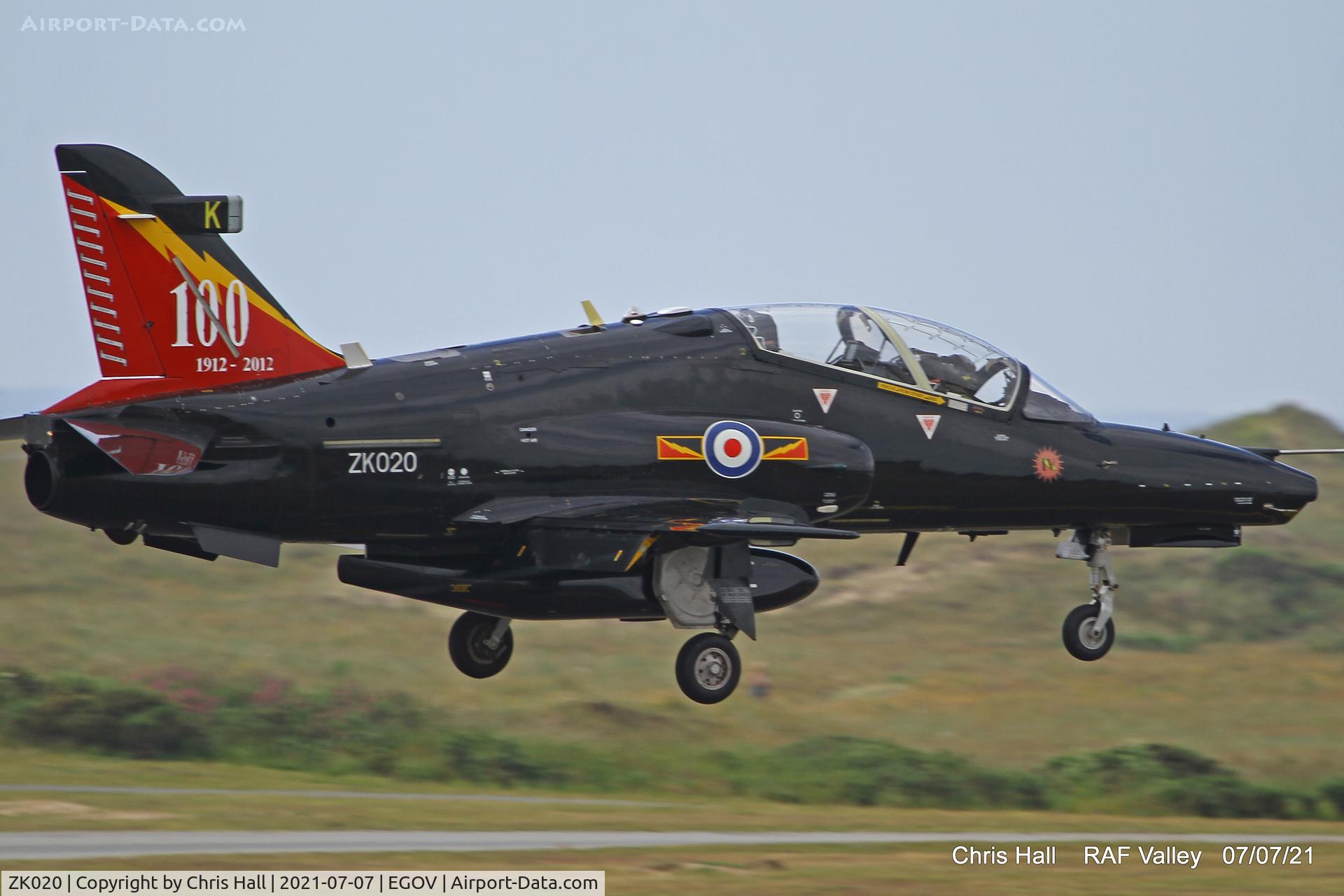 ZK020, 2009 British Aerospace Hawk T2 C/N RT011/1249, RAF Valley