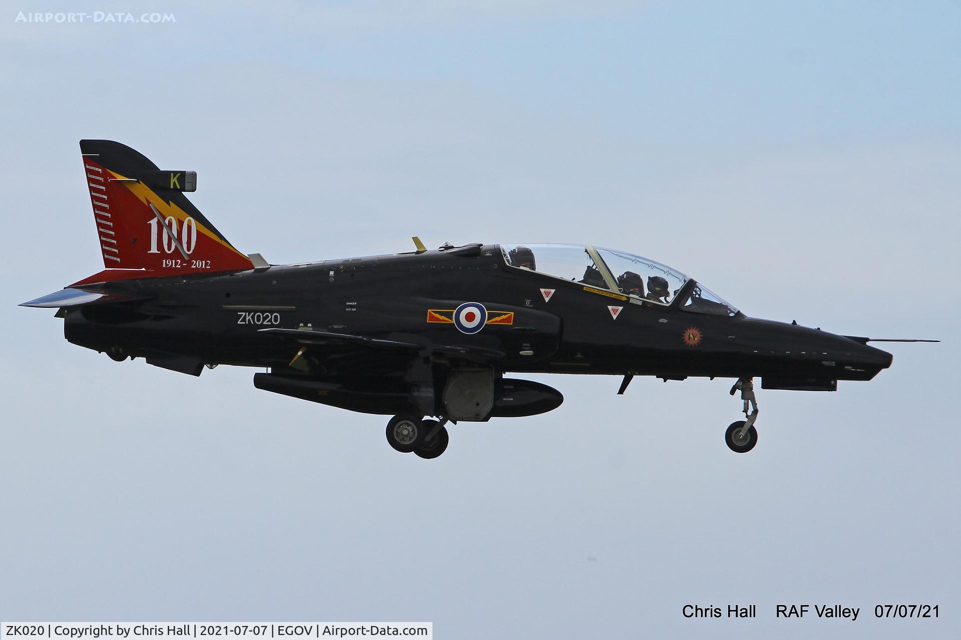 ZK020, 2009 British Aerospace Hawk T2 C/N RT011/1249, RAF Valley