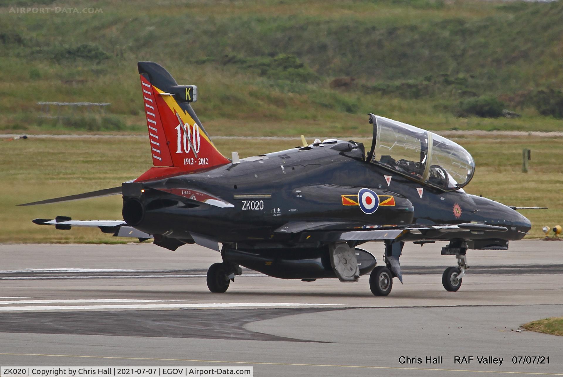 ZK020, 2009 British Aerospace Hawk T2 C/N RT011/1249, RAF Valley