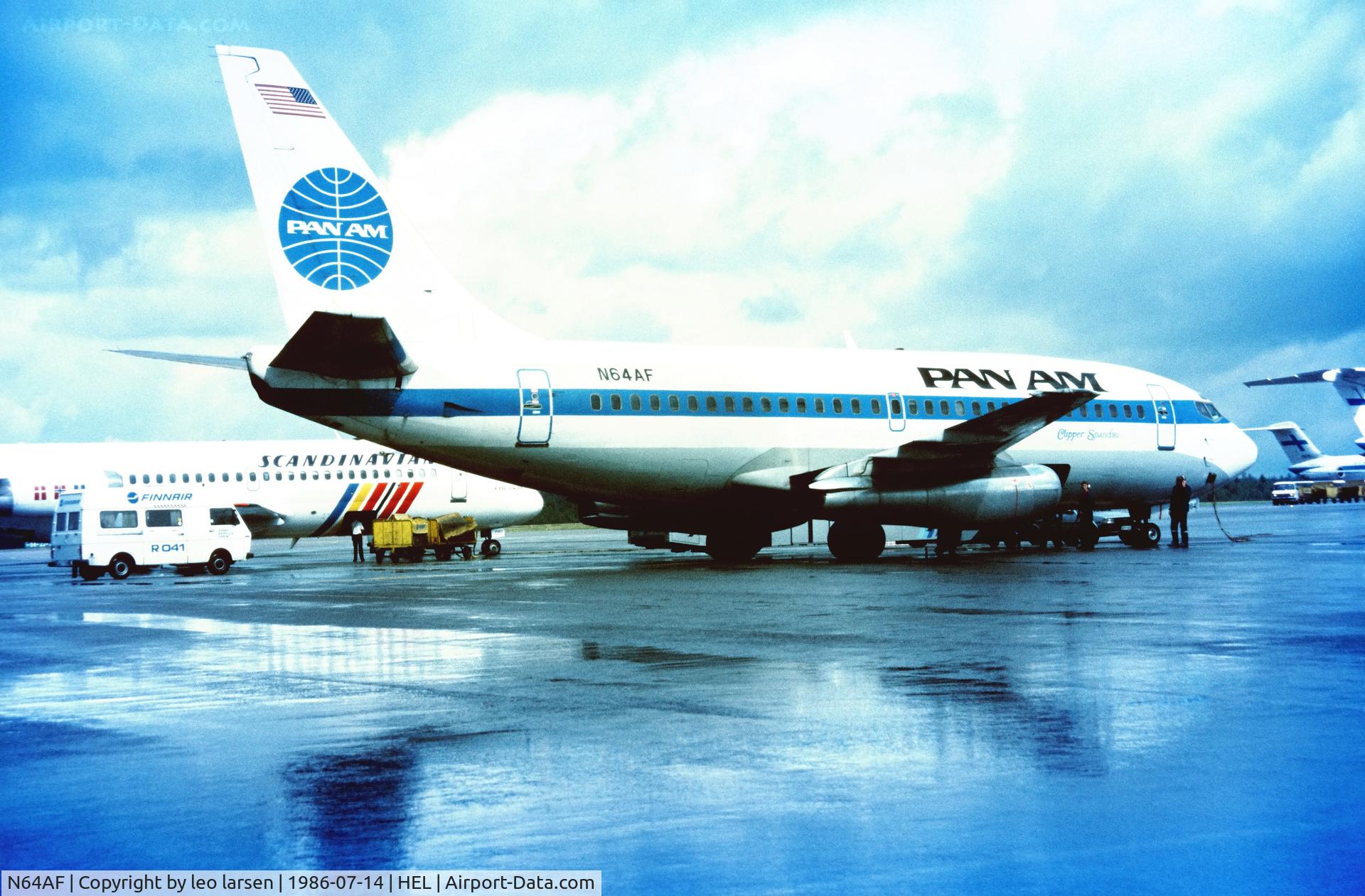 N64AF, 1969 Boeing 737-222 C/N 19549, Helsinki 14.7.1986