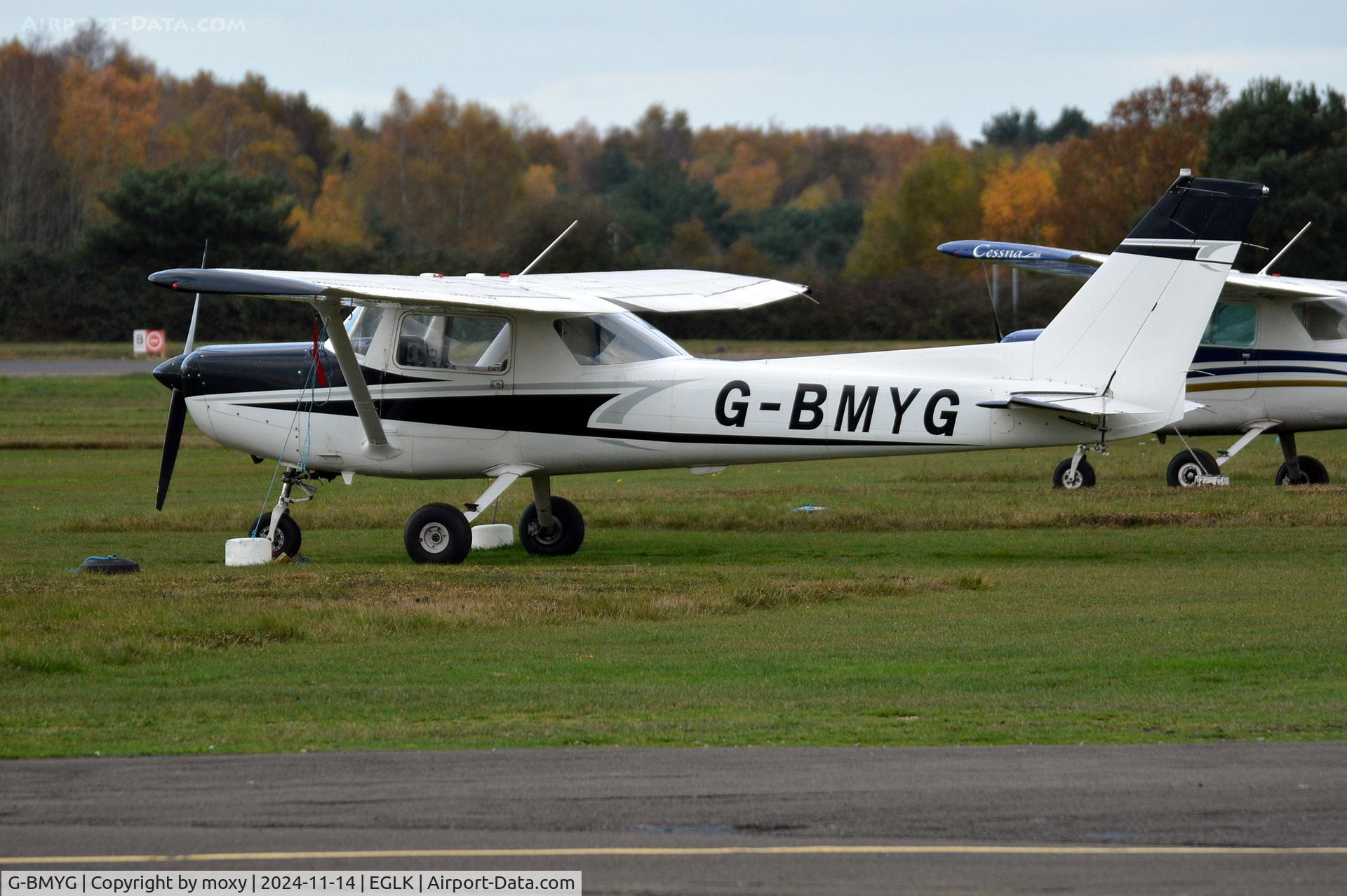 G-BMYG, 1980 Reims FA152 Aerobat C/N 0365, Reims Cessna FA152 at Blackbushe. Ex OO-JCA 