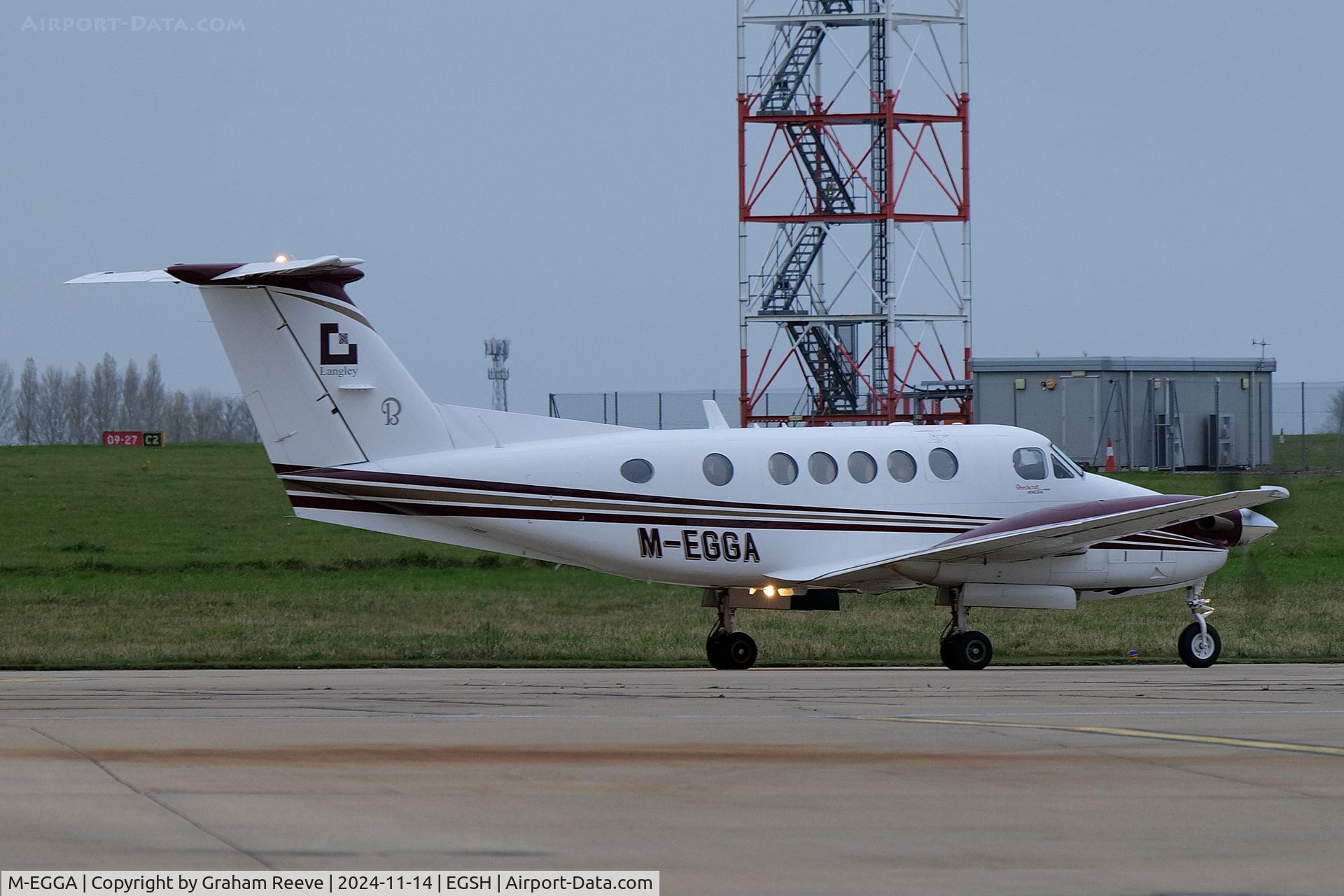 M-EGGA, 2006 Raytheon B200 King Air C/N BB-1933, Departing from Norwich.