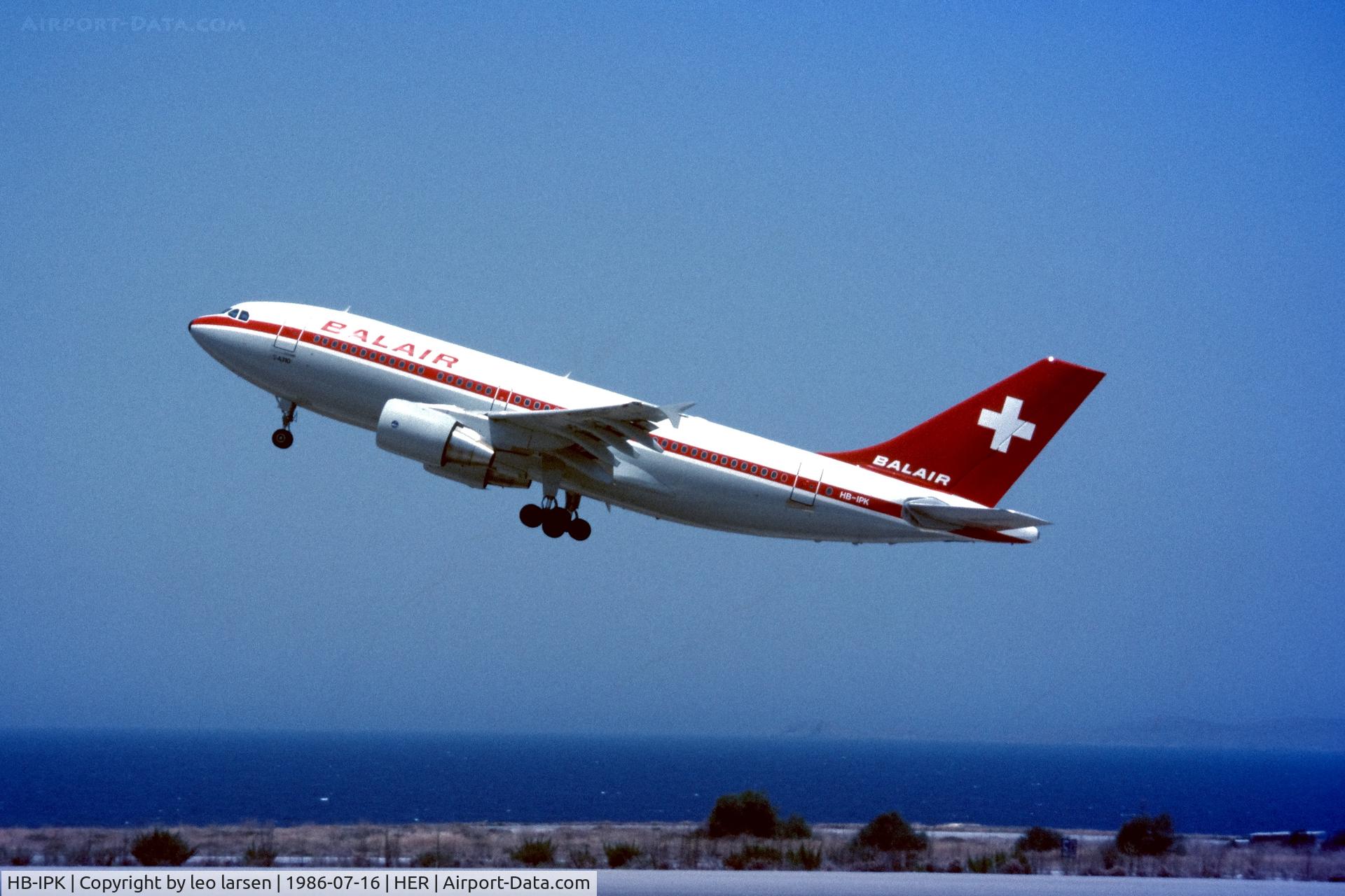 HB-IPK, 1986 Airbus A310-322 C/N 412, Heraklion 16.7.1986