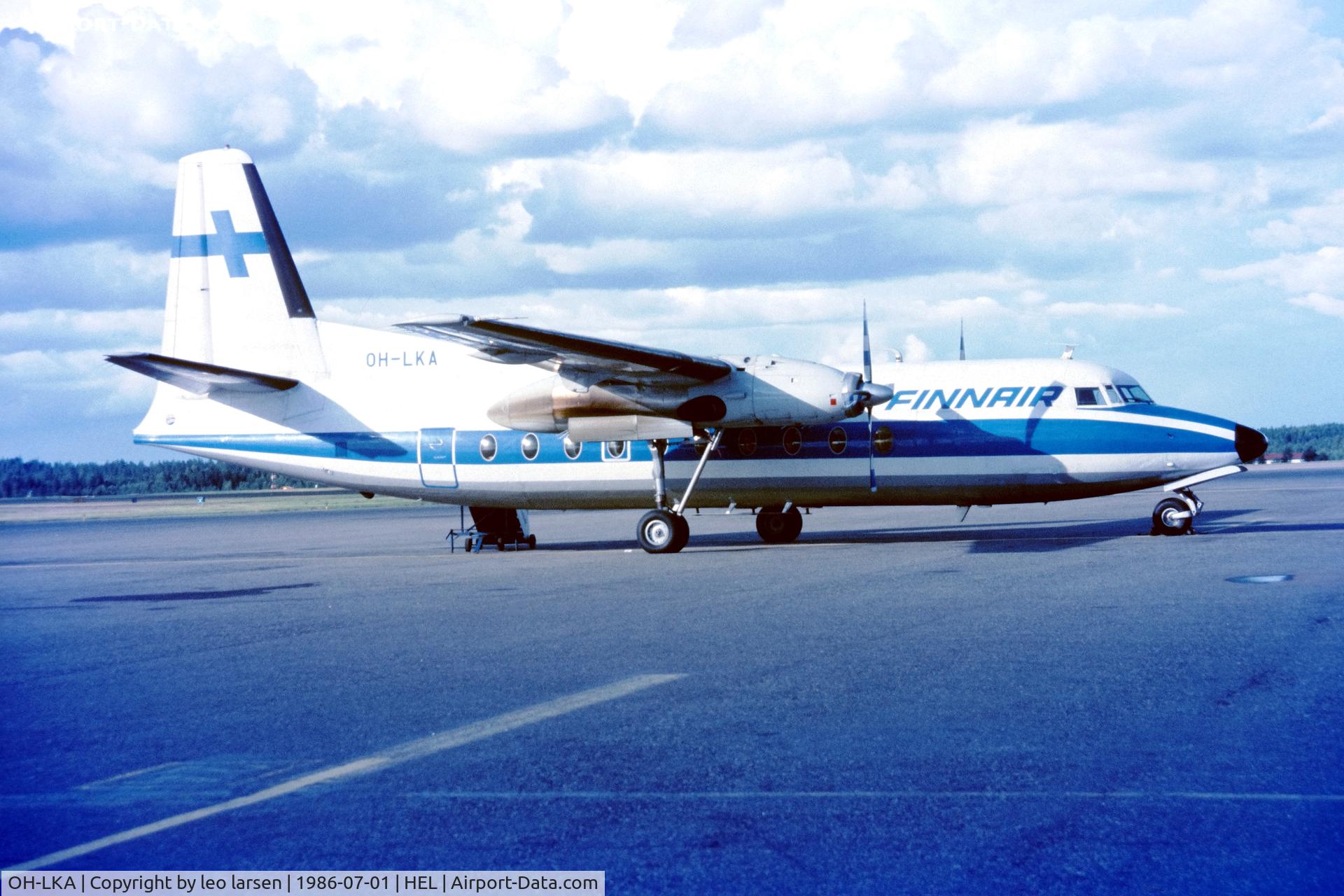 OH-LKA, 1963 Fokker F-27-200 Friendship C/N 10239, Helsinki 14.7.1986