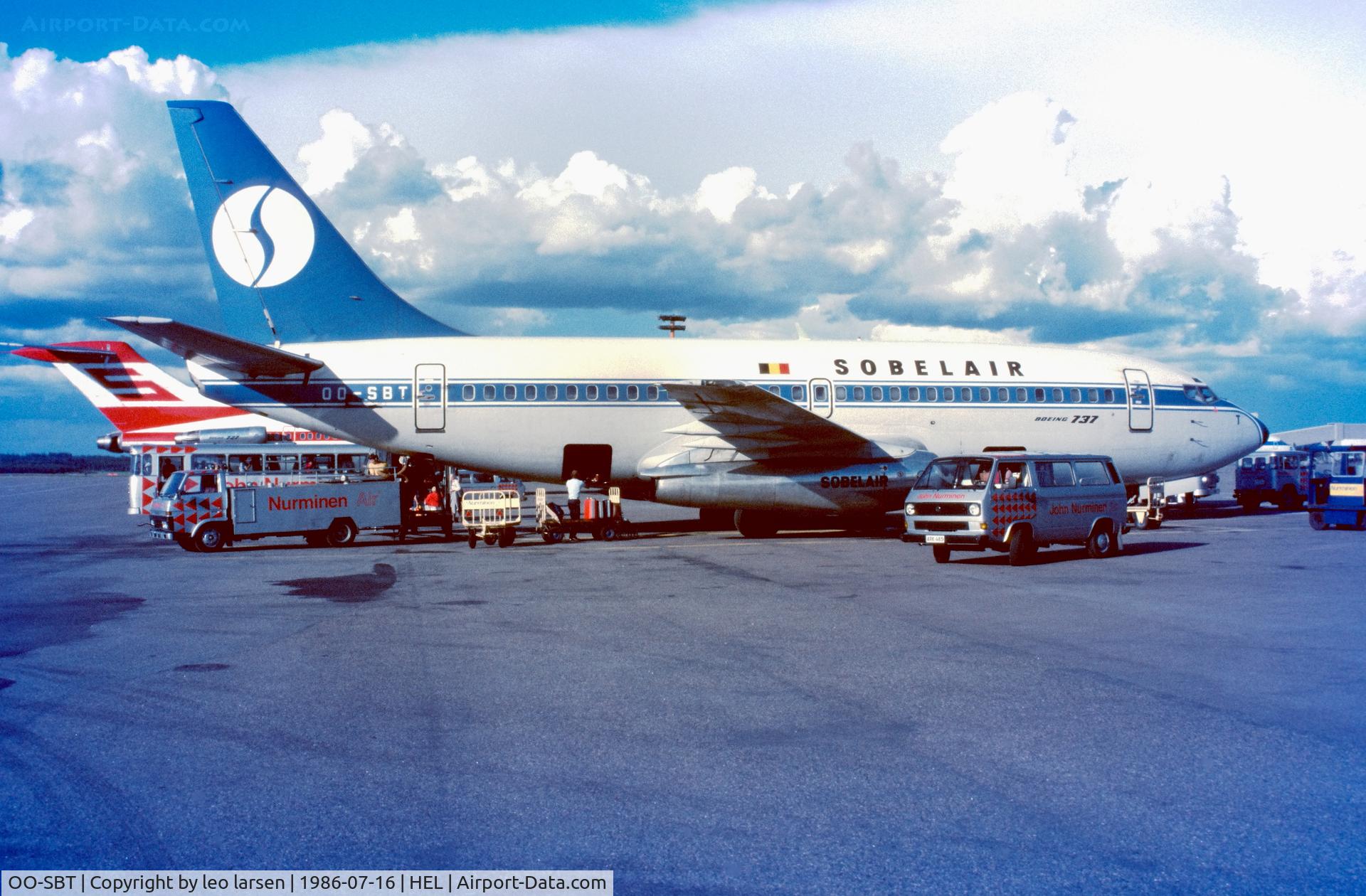 OO-SBT, 1979 Boeing 737-229 C/N 21840, Helsinki 16.7.1986