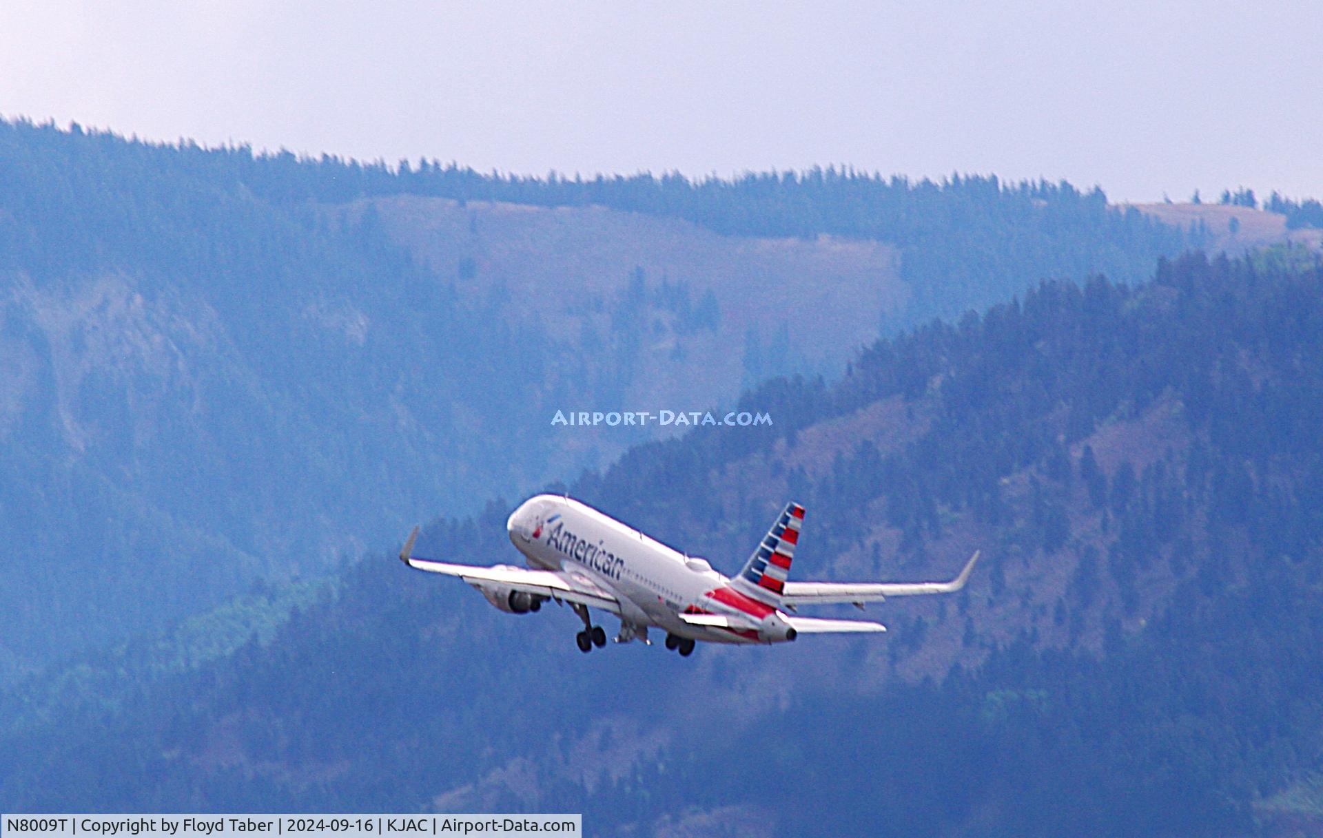 N8009T, 2013 Airbus A319-115 C/N 5788, Departing Jackson Hole Wyoming on 19