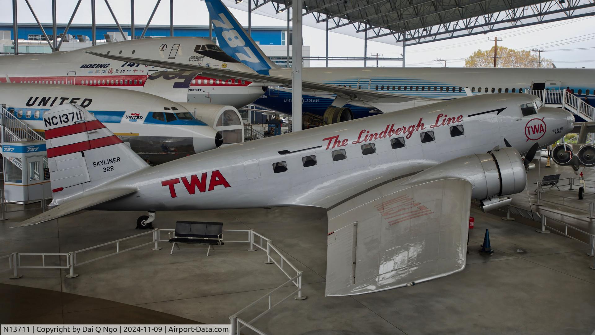 NC13711, Douglas DC-2-112 C/N 1237, Pic taken at Museum of Flight, Seattle WA on Nov 9th, 2024.