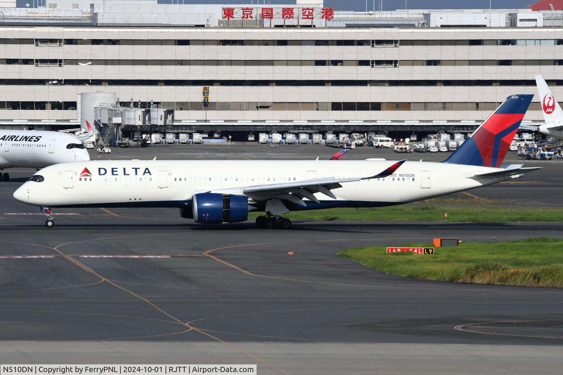 N510DN, 2018 Airbus A350-941 C/N 204, Delta moved operations to Haneda