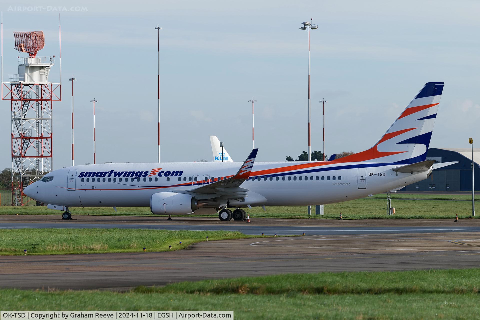 OK-TSD, 2014 Boeing 737-8Q8 C/N 41795, Parked at Norwich.