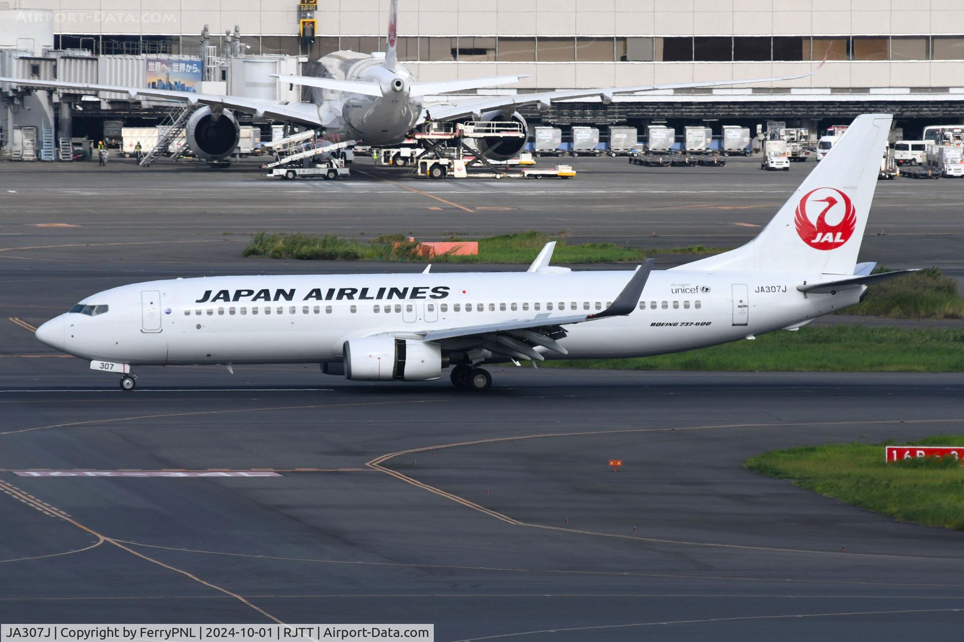 JA307J, 2007 Boeing 737-846 C/N 35336, JAL B738 landing