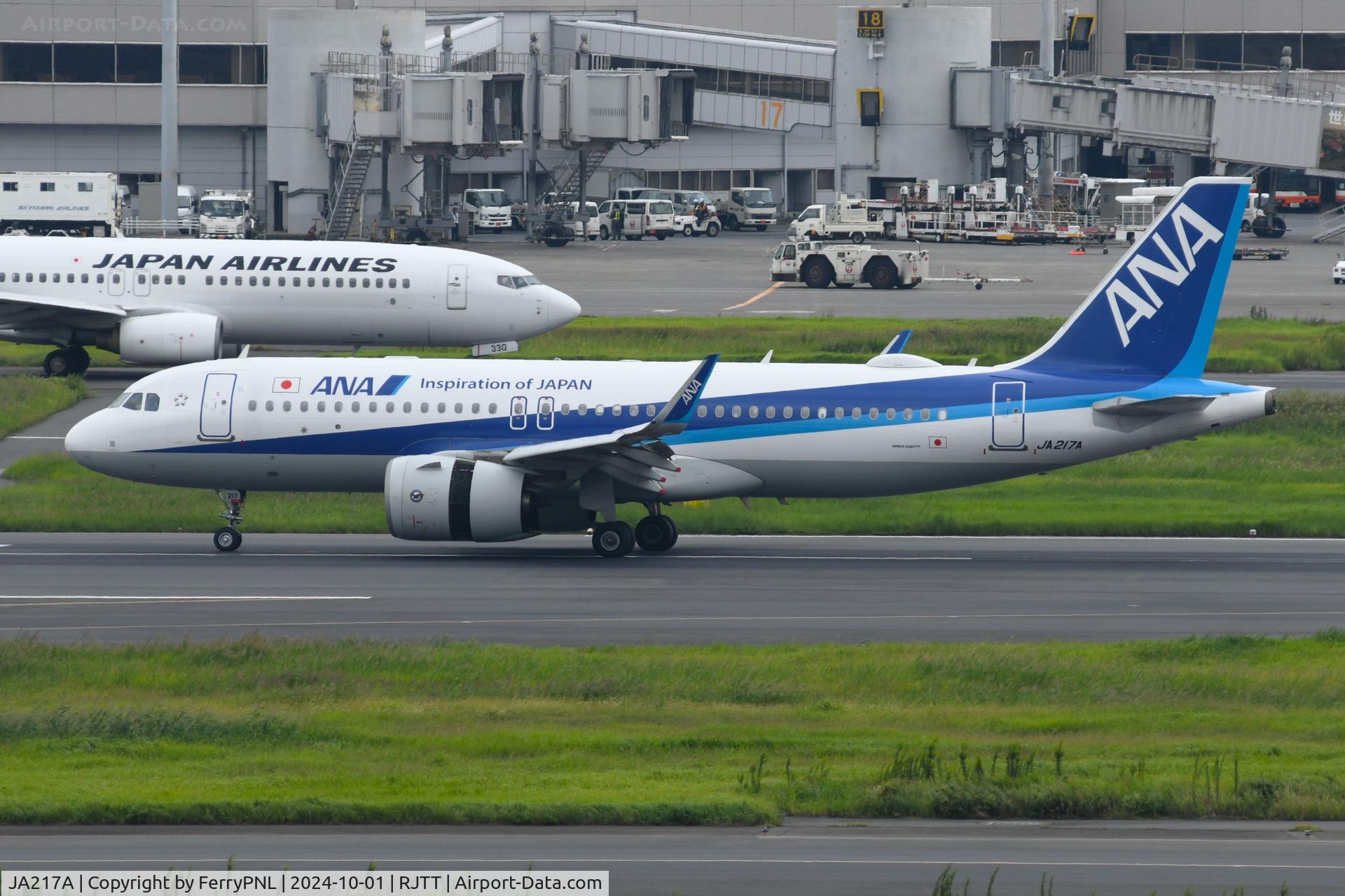 JA217A, 2018 Airbus A320-271N C/N 8476, A320Neo of ANA arriving