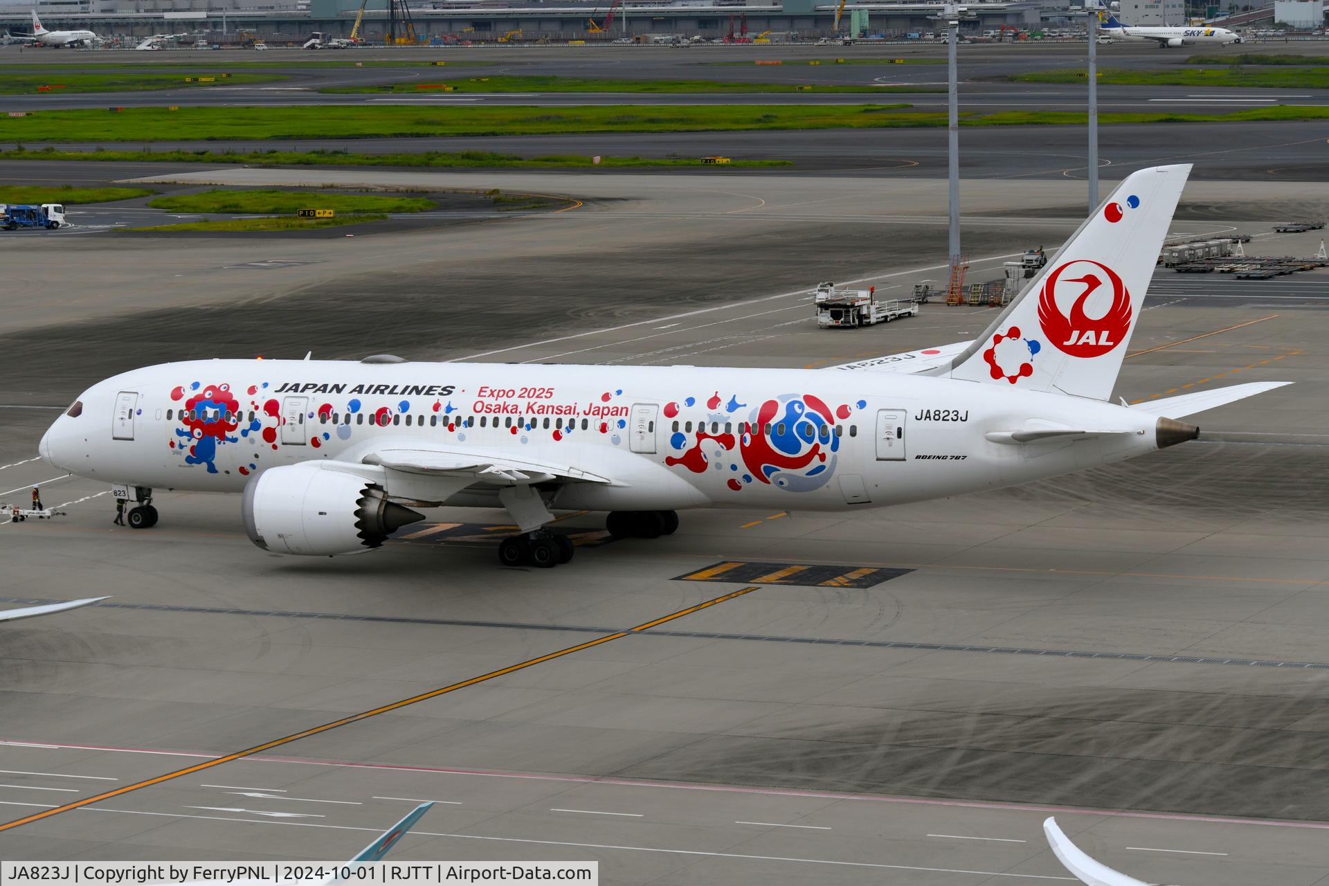 JA823J, 2013 Boeing 787-8 Dreamliner C/N 34833, Expo 2025 B788 in HND today