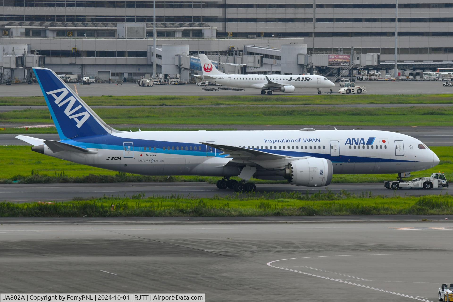 JA802A, 2011 Boeing 787-8 Dreamliner C/N 34497, ANA B788 under tow to the tech area