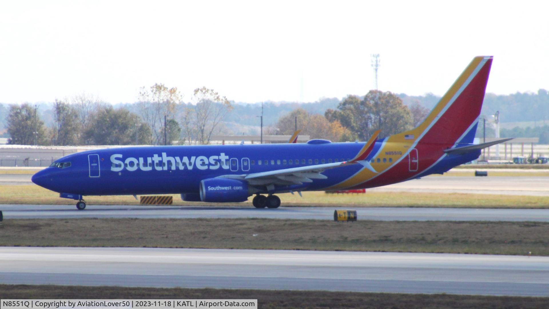 N8551Q, 2017 Boeing 737-8H4 C/N 36951, Southwest 738