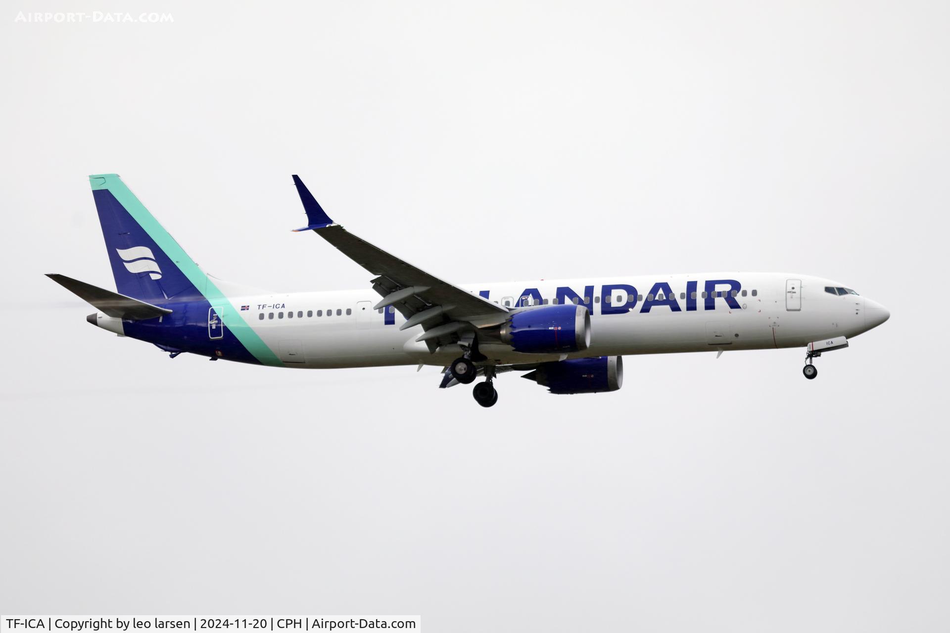 TF-ICA, 2019 Boeing 737-9 MAX C/N 44357, Copenhagen 20.11.2024 app to R-04L