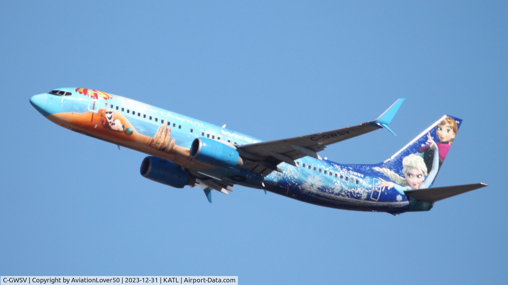 C-GWSV, 2009 Boeing 737-8CT C/N 37158, WestJet Frozen 738