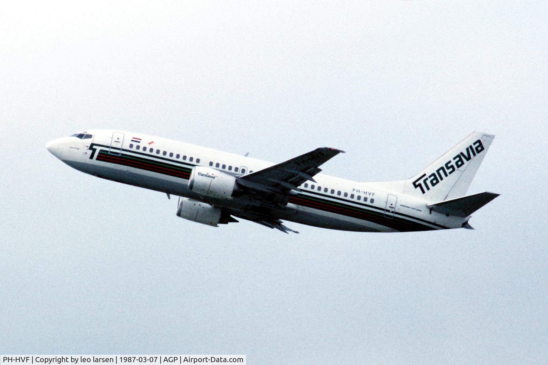 PH-HVF, 1986 Boeing 737-3K2 C/N 23411, Malaga 7.3.1987