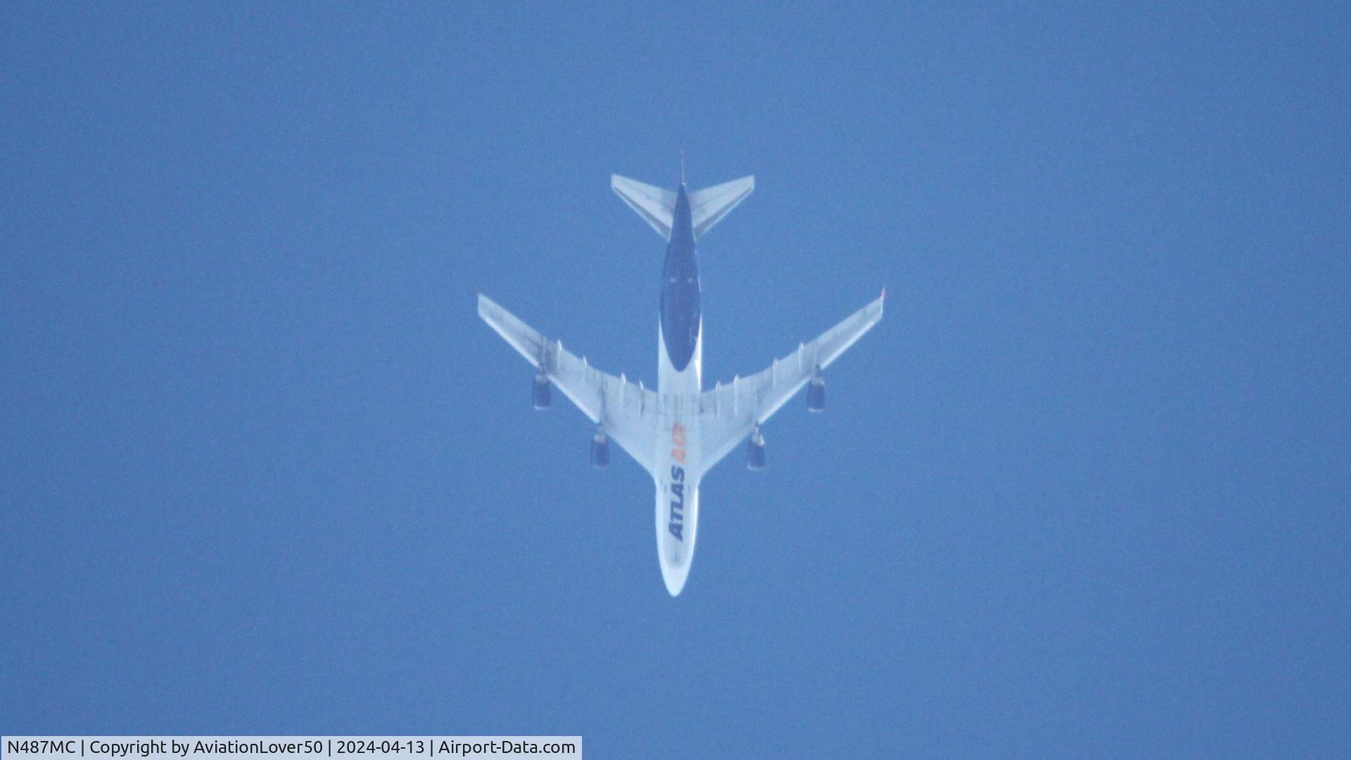 N487MC, 2002 Boeing 747-45EF (SCD) C/N 30609, Atlas 744F over LAL
