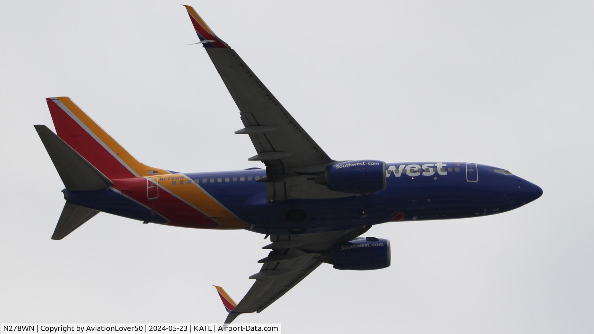 N278WN, 2007 Boeing 737-7H4 C/N 36441, Southwest 737